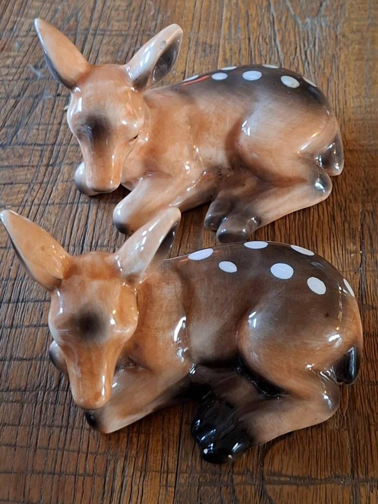 2 Vintage Bambi Reekalf Beeldjes - porselein, Verzamelen, Ophalen of Verzenden, Gebruikt, Dier