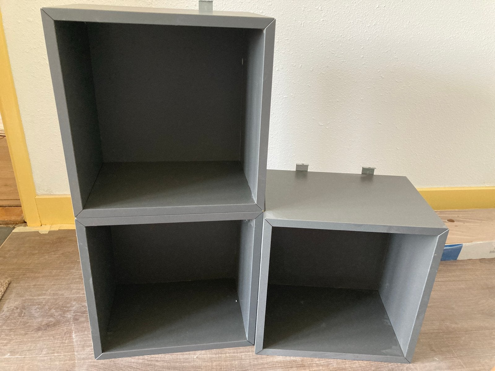 Grijze kubus opbergers - set van 3, Ophalen, Gebruikt