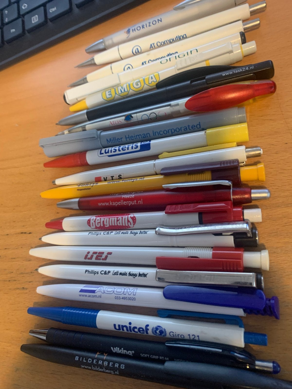 Balpenben en vulpotloden met reclame teksten, Ophalen of Verzenden, Gebruikt, Balpen