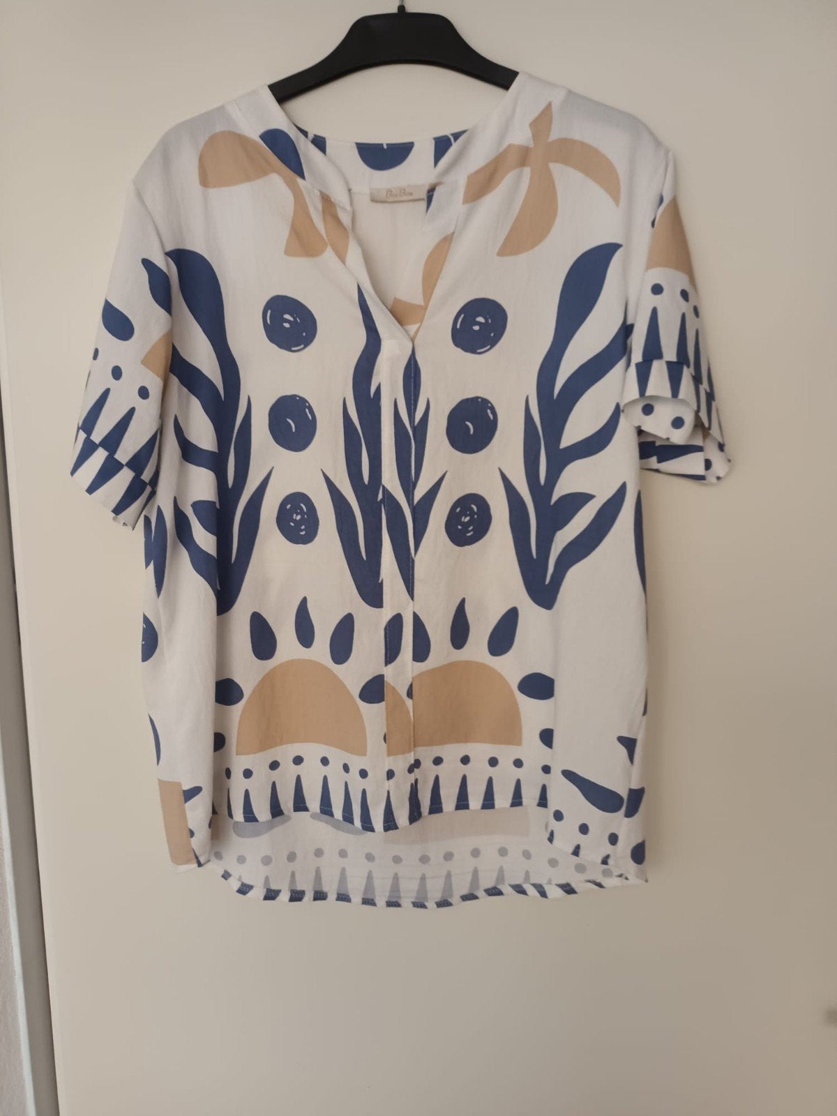 Nieuw! Blouse met print - Maat 42, Wit, Maat 42/44 (L), BoeBou, Ophalen of Verzenden