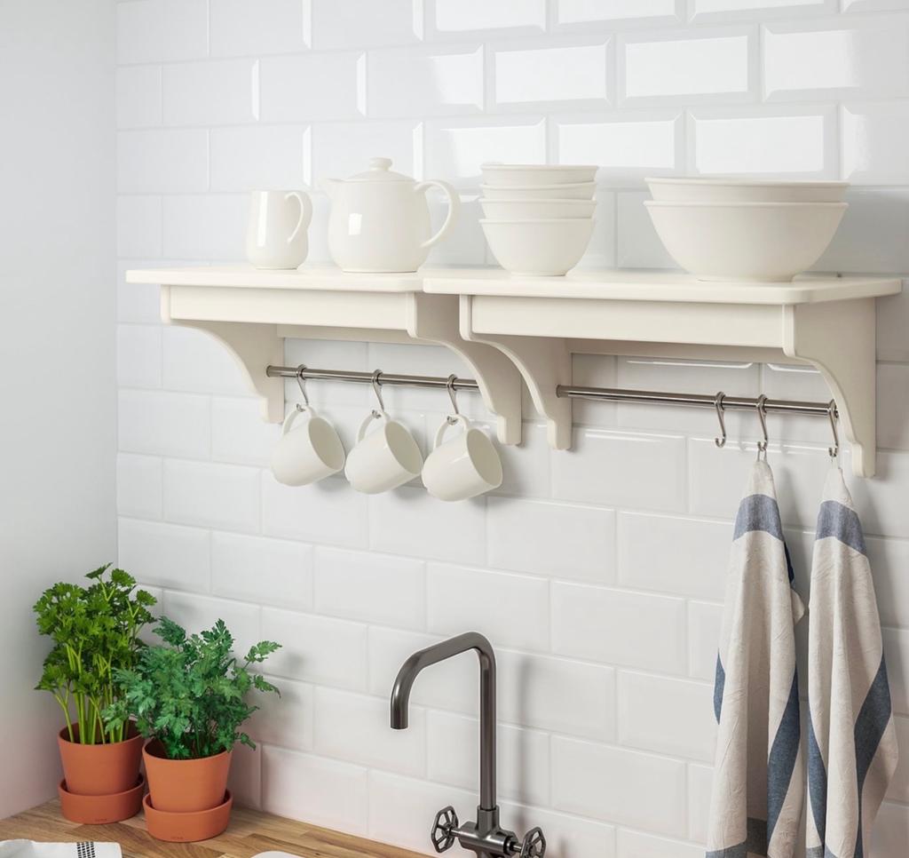 IKEA TORNVIKEN Wandplank met haken - Zo goed als nieuw, Ophalen, Zo goed als nieuw