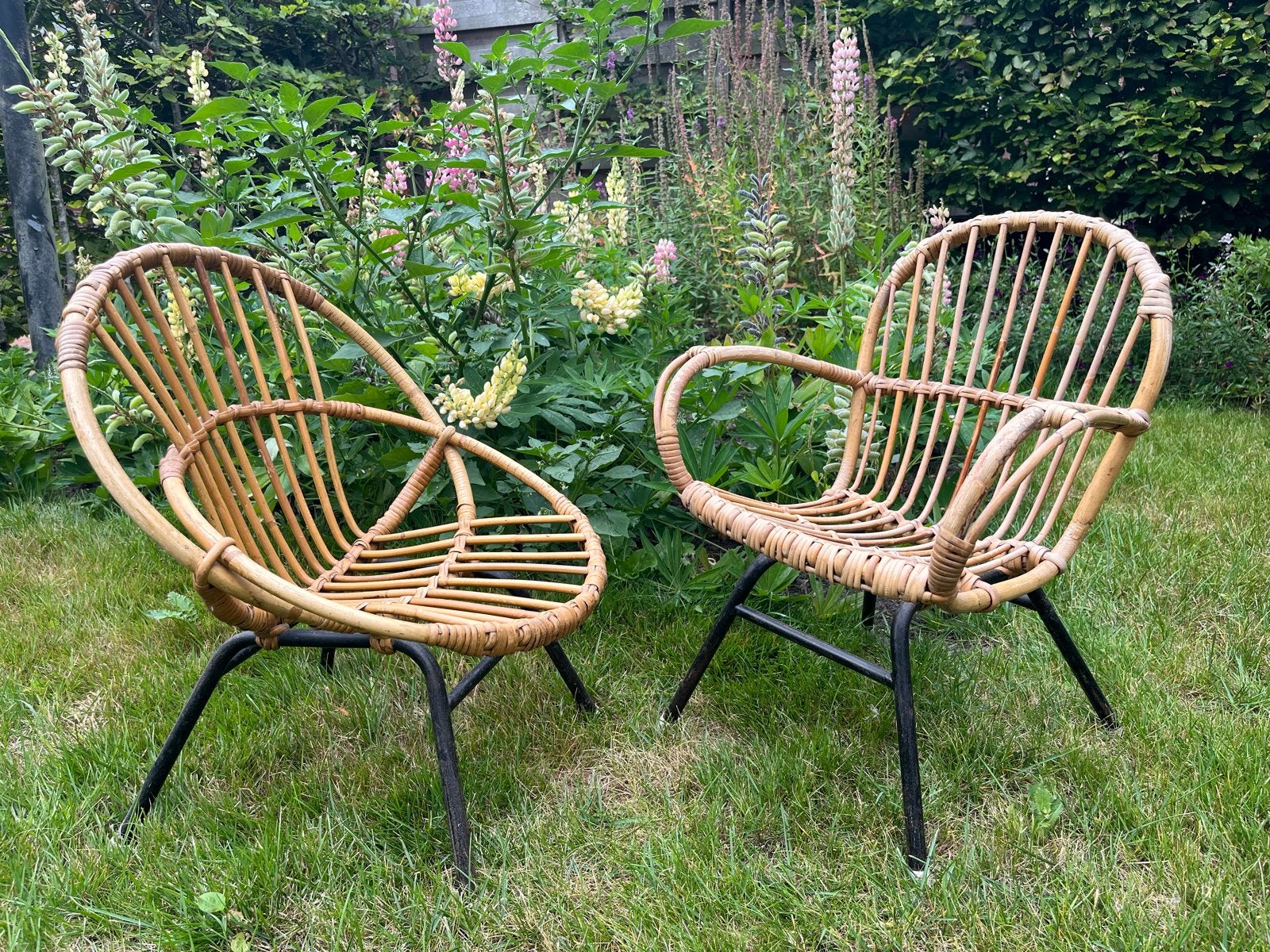 Vintage rotan kinderstoeltjes - set van 2, Ophalen