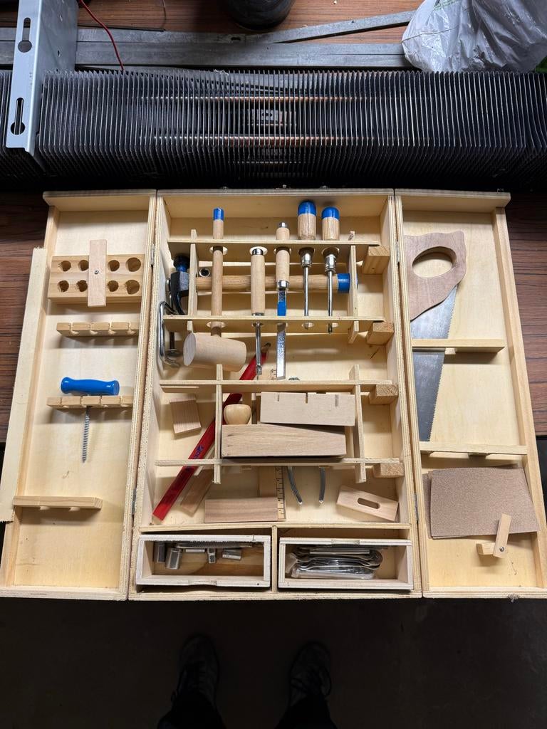 Woodies Houten Gereedschapskist voor Kinderen, Ophalen, Overige thema's, Meerkleurig, Hout