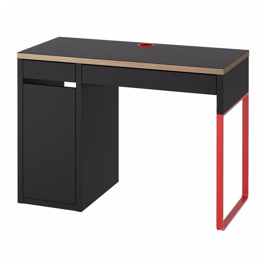 Bureau, antraciet/rood, 105x50 cm, Huis en Inrichting, Bureaus, Ophalen, 105 cm, 50 cm, Zo goed als nieuw