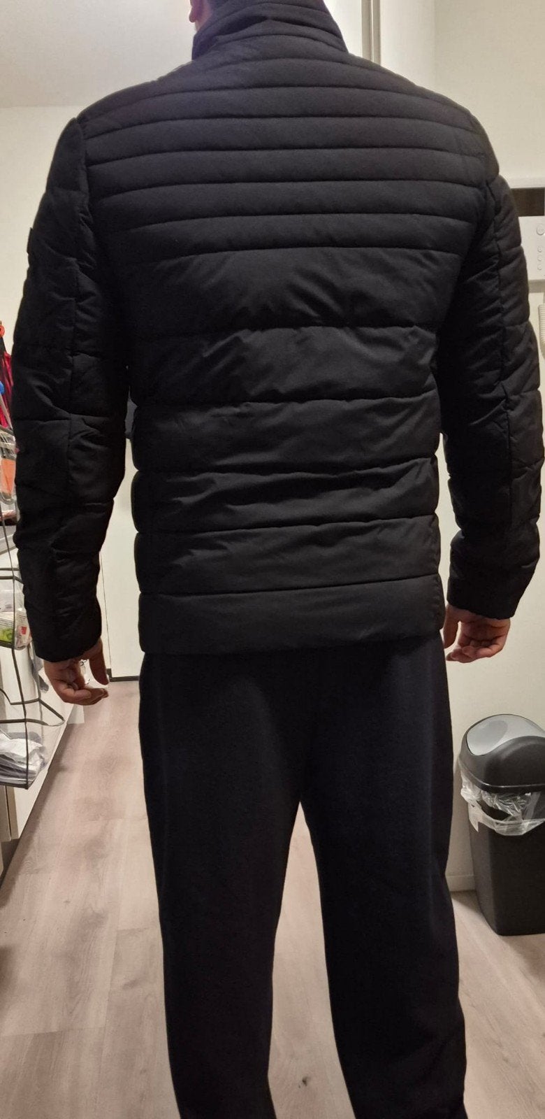 DKNY Zwarte Gewatteerde Jas voor Heren (nieuw), Ophalen, Maat 48/50 (M), Zwart, Nieuw