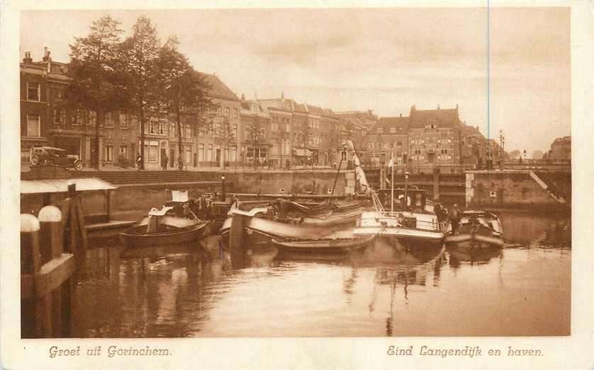 377-700-021 Gorinchem Eind Langendijk en Haven, Verzenden, Voor 1920, Zuid-Holland