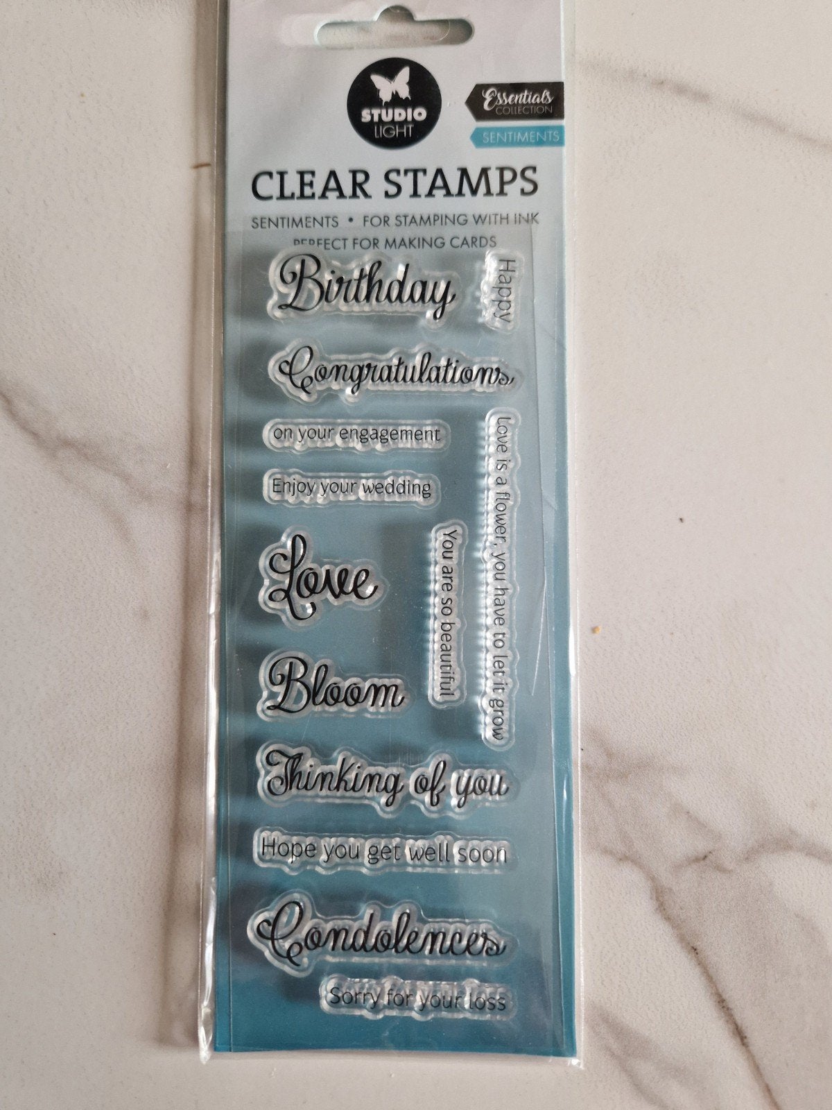 Studio Light Clear Stamps - Sentiments voor kaarten maken, Hobby en Vrije tijd, Stempelen, Ophalen of Verzenden, Nieuw