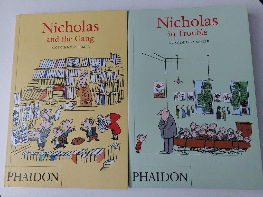 2x Nicholas Engelstalig Goscinny en Sempé Petit Nicolas, Boeken, Meerdere stripboeken, Verzenden, Zo goed als nieuw