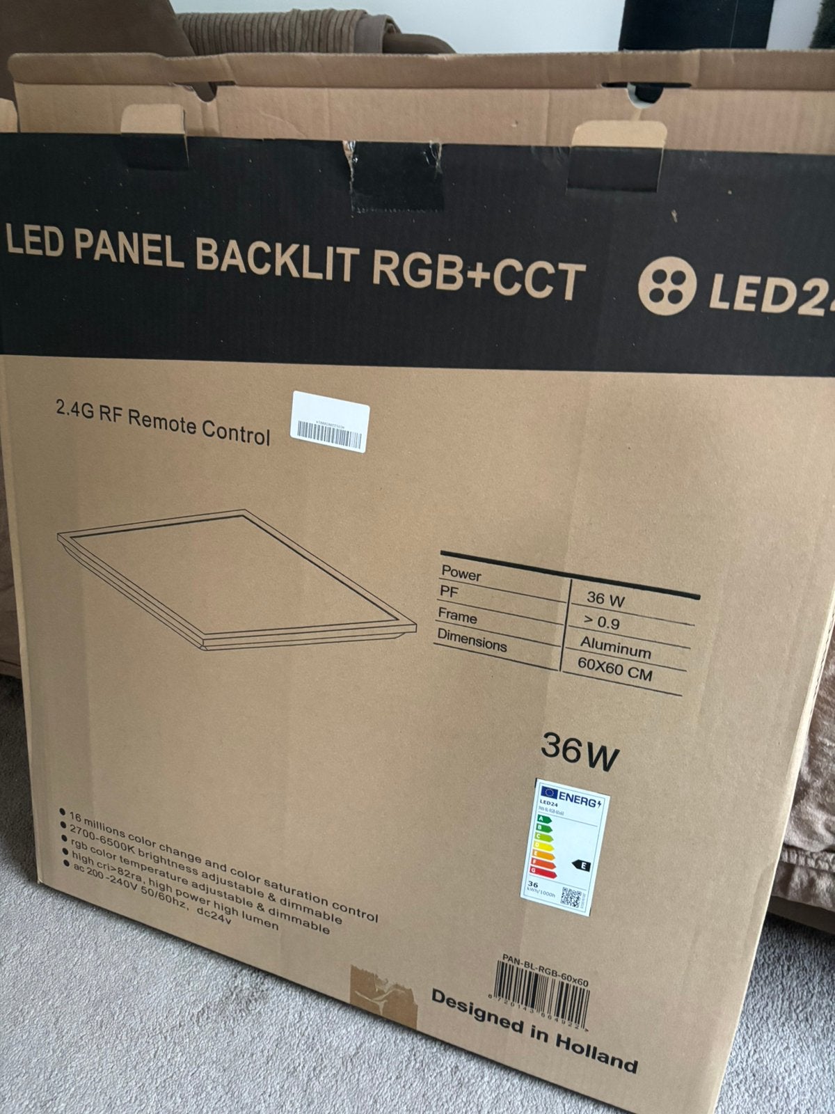 LED paneel 60x60 cm 36W, Ophalen, Nieuw