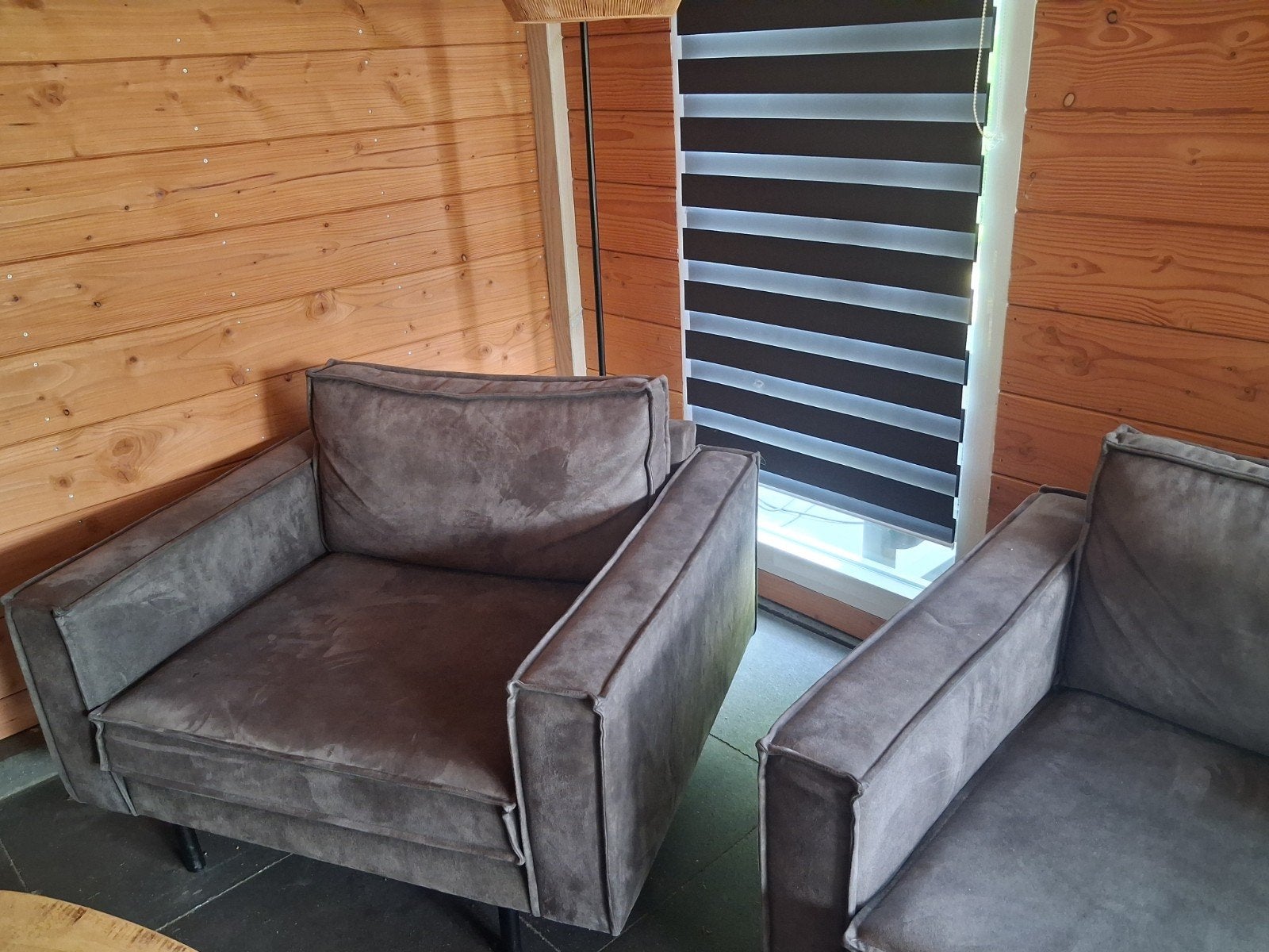 2x Wehkamp Lexington Loveseats - Grijs, Huis en Inrichting, Banken | Bankstellen, Ophalen, Gebruikt, Eenpersoons, 75 tot 100 cm