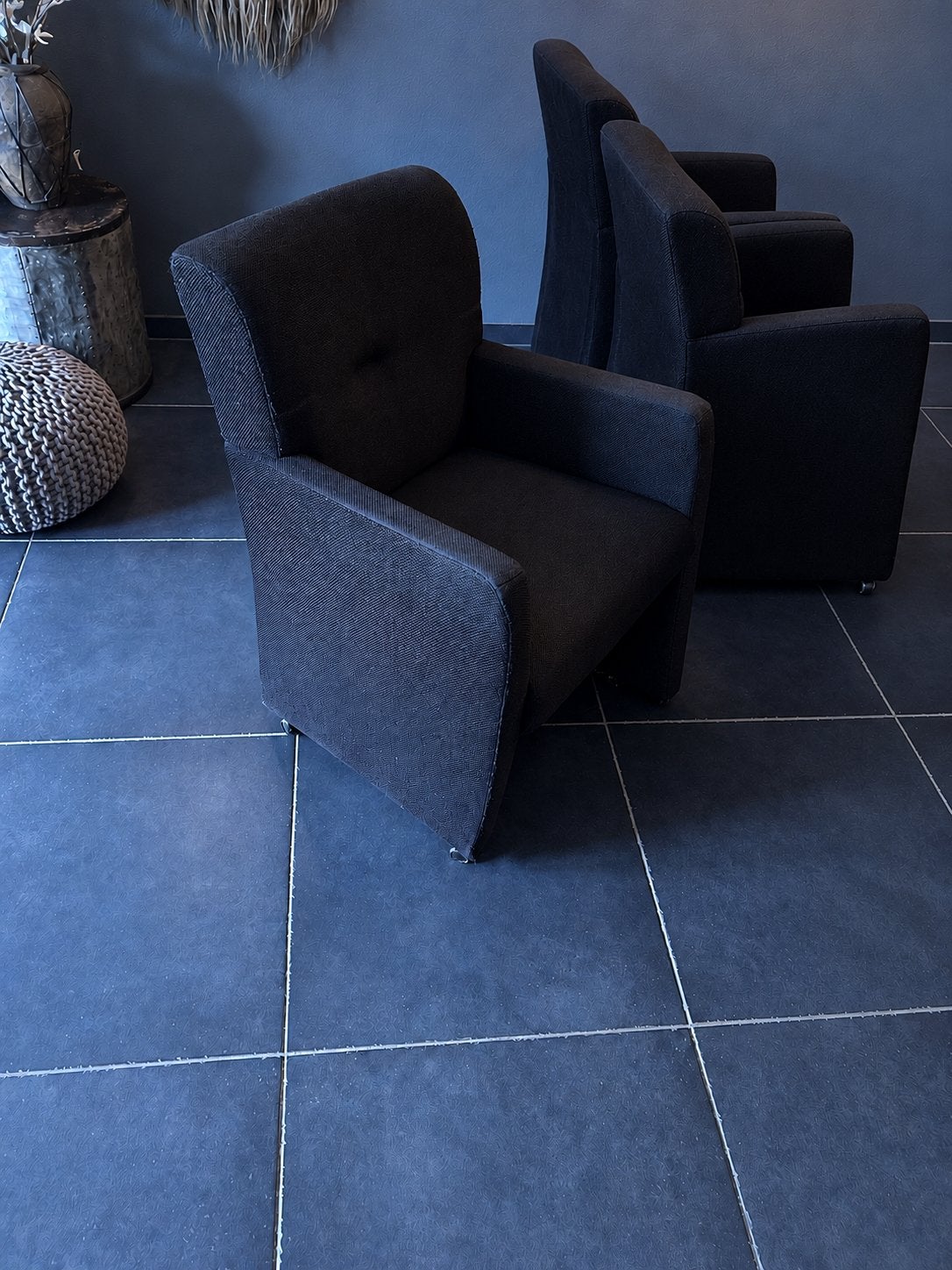 6 verrijdbare  fauteuils, Huis en Inrichting, Ophalen, Gebruikt, Zwart, Stof