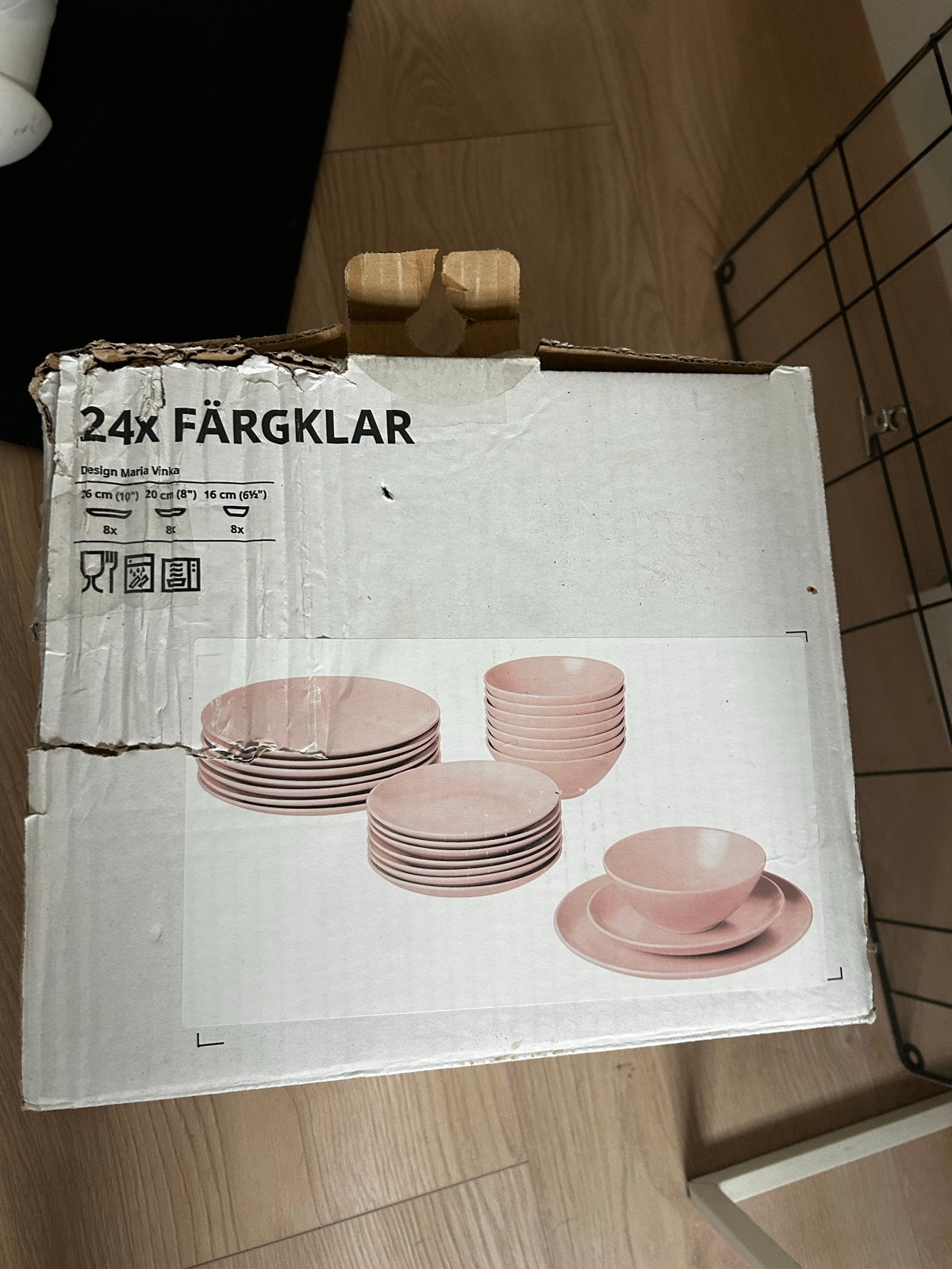 IKEA FÄRGKLAR 24-delig servies - Roze nieuw in doos, Ophalen, Keramiek, Nieuw, IKEA