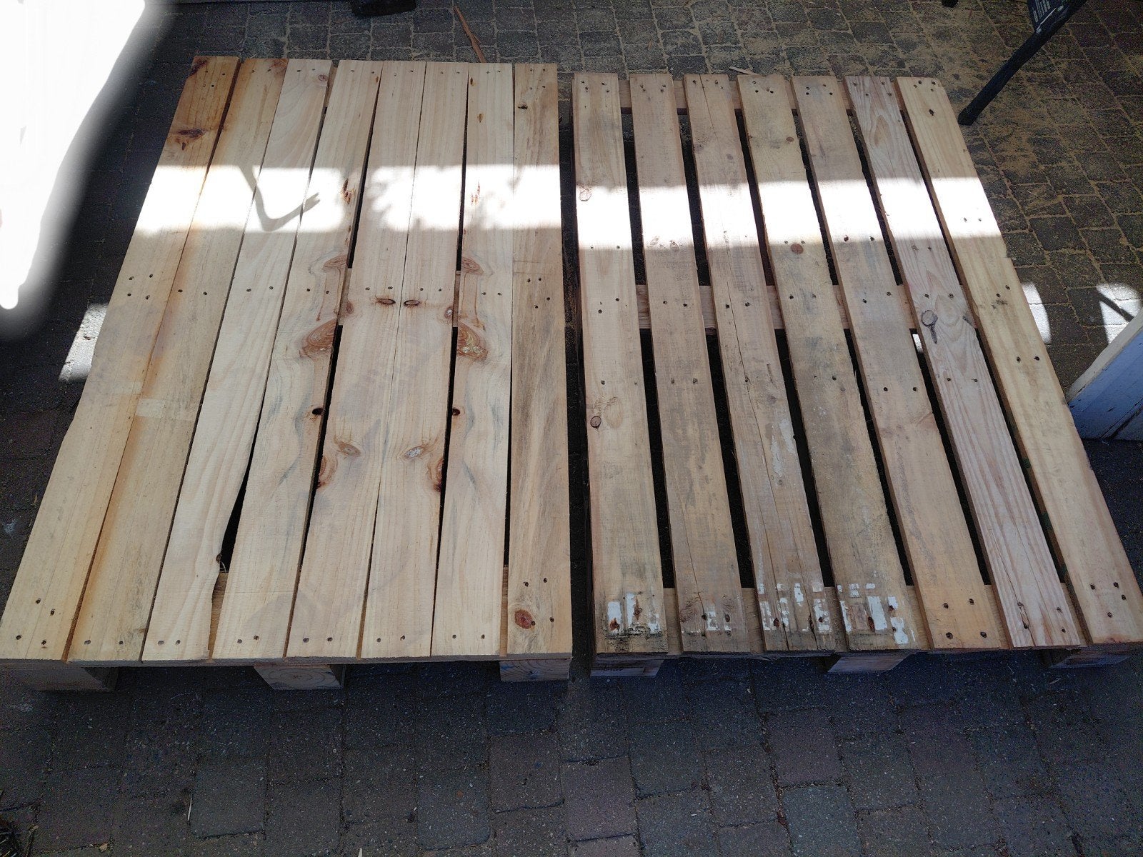 Nette houten transportpallets – stevige pallets, Doe-het-zelf en Verbouw, Hout en Planken, Ophalen, 50 mm of meer, Pallet, Minder dan 200 cm