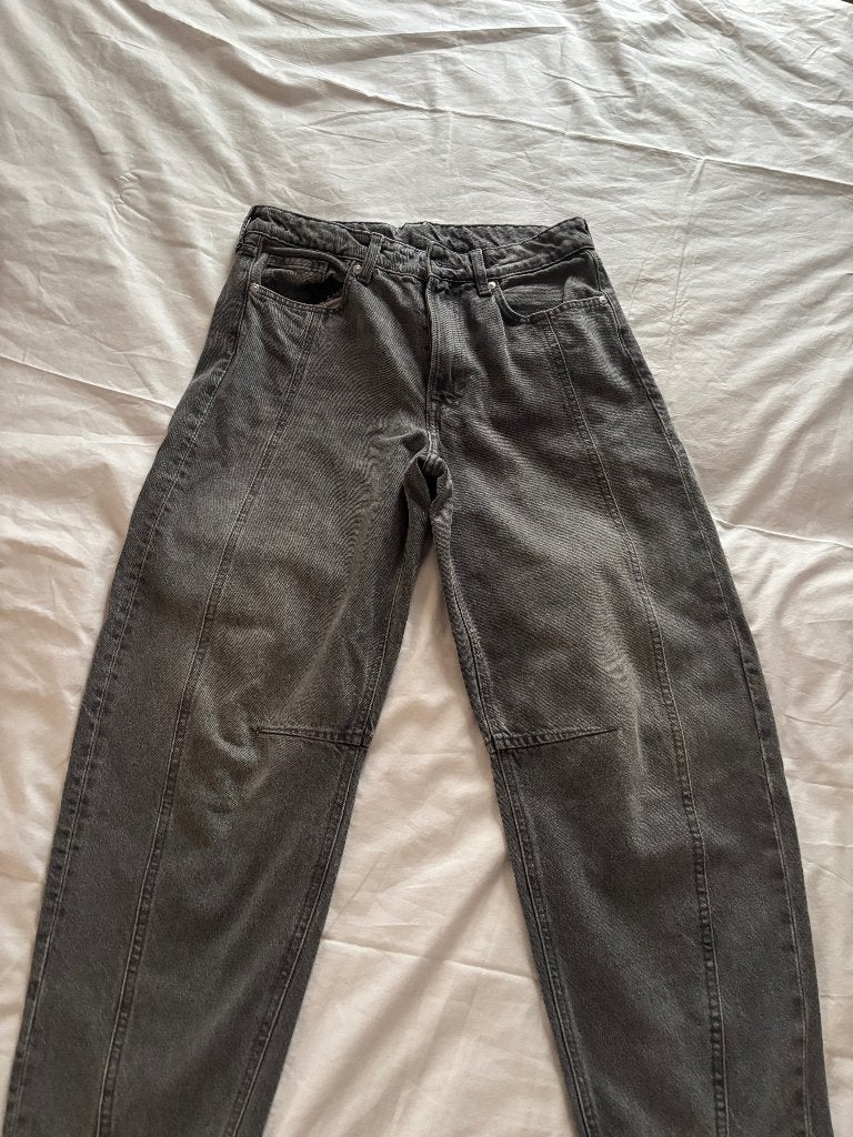Balloon jeans high waist denim grijs 38., Kleding | Dames, Ophalen of Verzenden, Zo goed als nieuw, Grijs, W30 - W32 (confectie 38/40)
