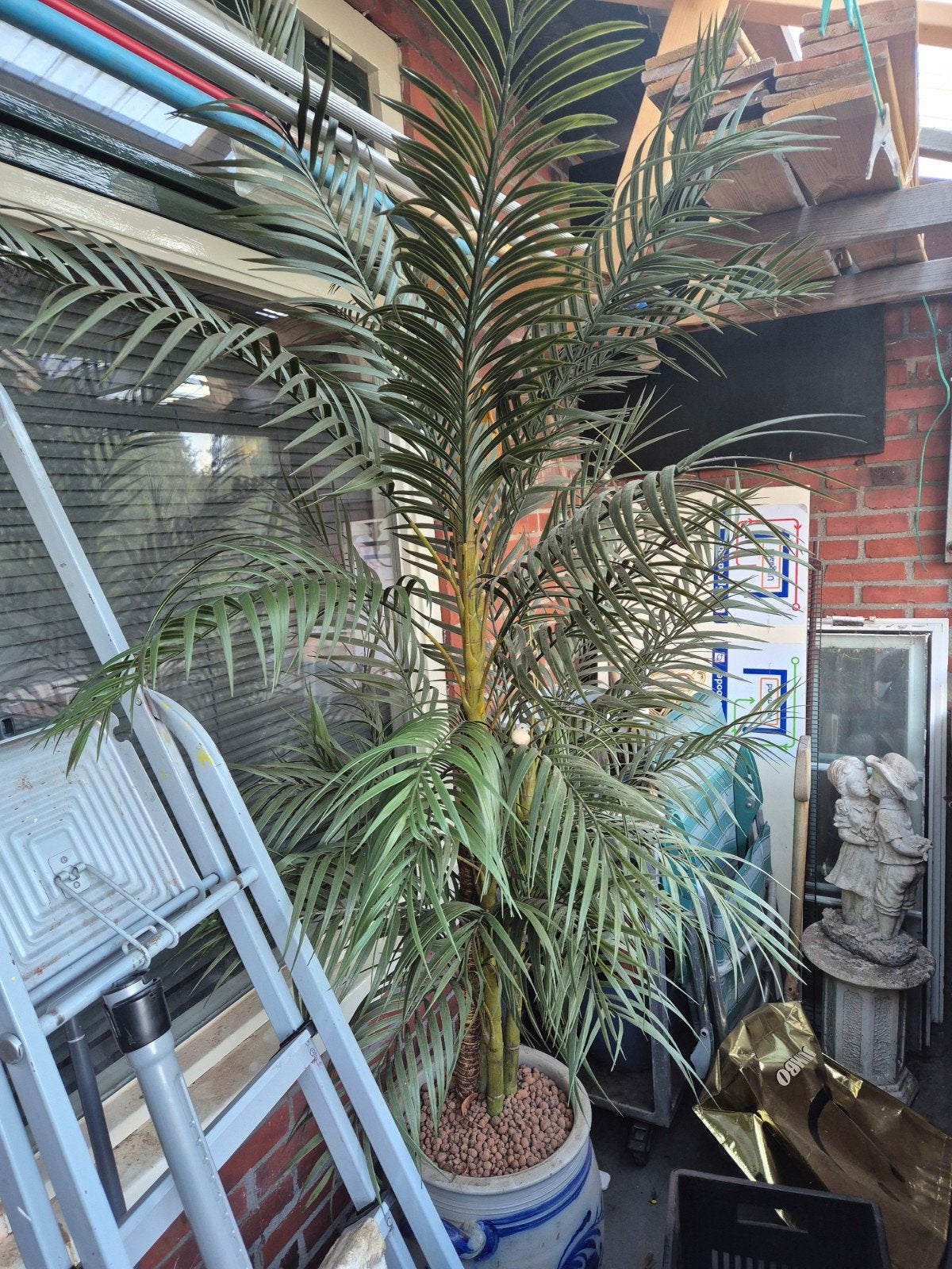 Grote kunstpalm - Ideaal voor binnen en buiten, Met pot of vaas, Kunstplant, Ophalen of Verzenden, Kunststof