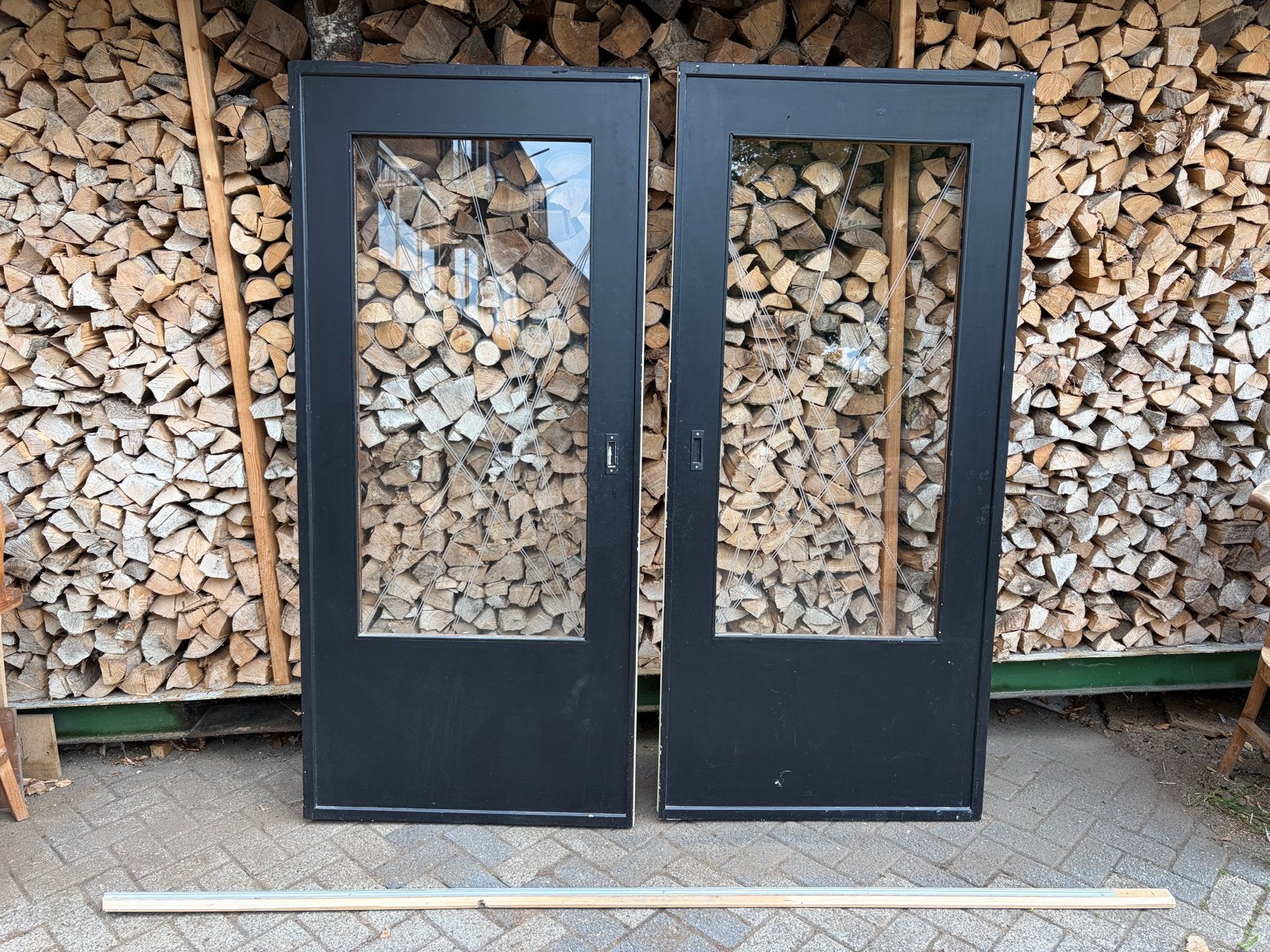 Kamer en suite schuifdeuren met glas, Ophalen, Gebruikt, 80 tot 100 cm, Binnendeur