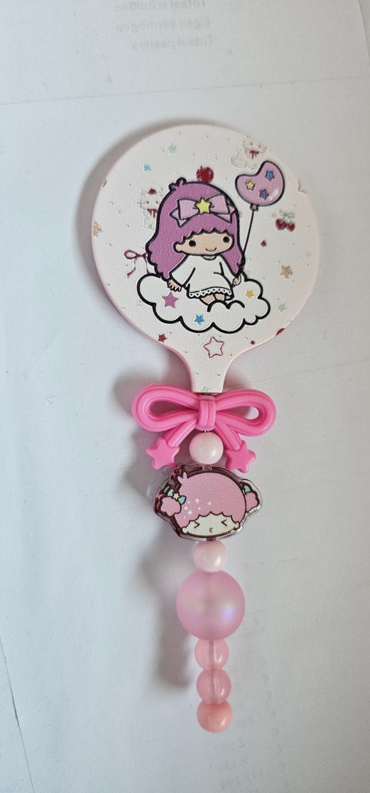Leuke roze handspiegel met Little Twin Stars hanger, Ophalen of Verzenden, Nieuw