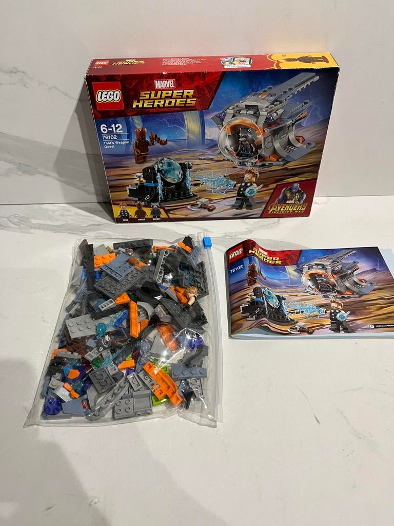 Lego marvel 76102 Thor’s weapon quest, Ophalen, Zo goed als nieuw, Complete set, Lego