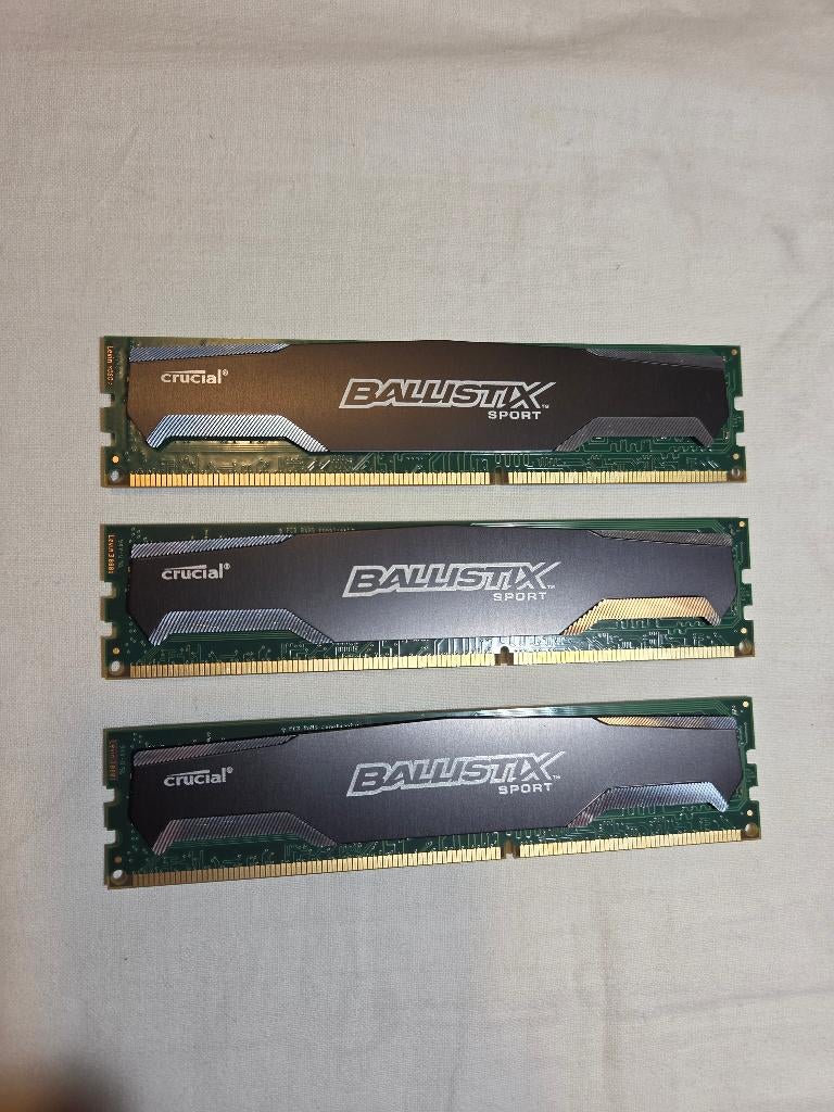Crucial Ballistix Sport RAM (3x4GB) - desktop PC component, Gebruikt, 1.600 MHz, 8 GB, DDR3