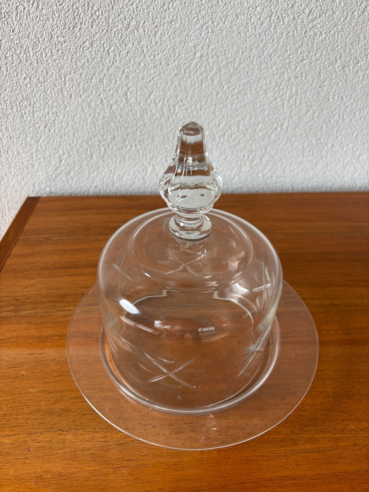 Glazen botervlootje met deksel - Vintage, Antiek en Kunst, Ophalen