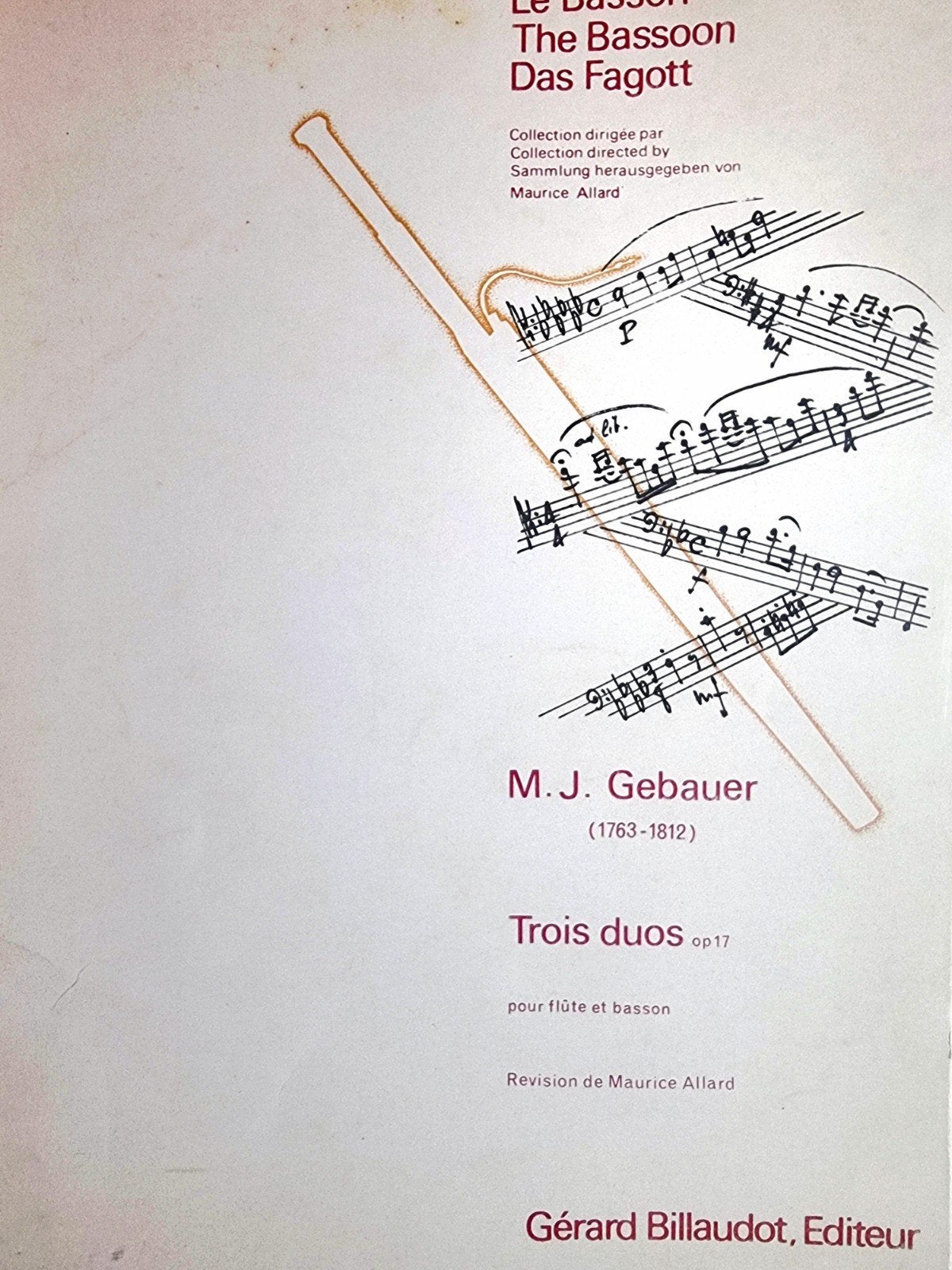 M.J. Gebauer - Trois duos op.17 voor fluit en fagot Div37, Gebruikt, Verzenden, Klassiek, Thema