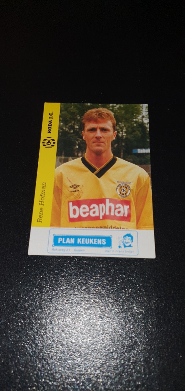 Spelerskaart Rene Hofman Roda JC met originele handtekening., Verzenden, Nieuw, Roda JC, Spelerskaart