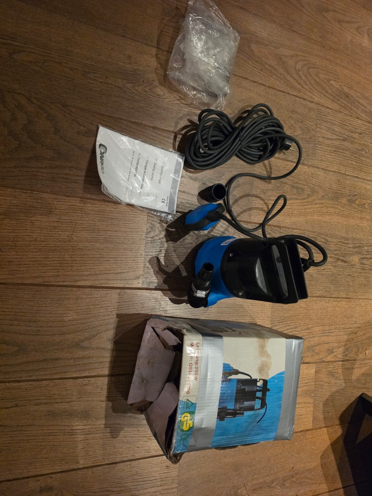 Dompelpomp 250W - Ideaal voor waterafvoer, Ophalen of Verzenden, Gebruikt, Elektrisch, Dompelpomp