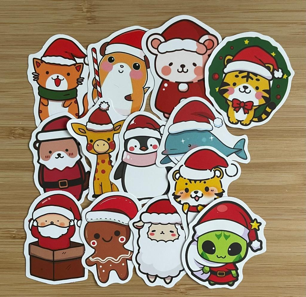 Kerst mutsjes dieren winter stickers, Verzenden, Nieuw, Meerdere stickers