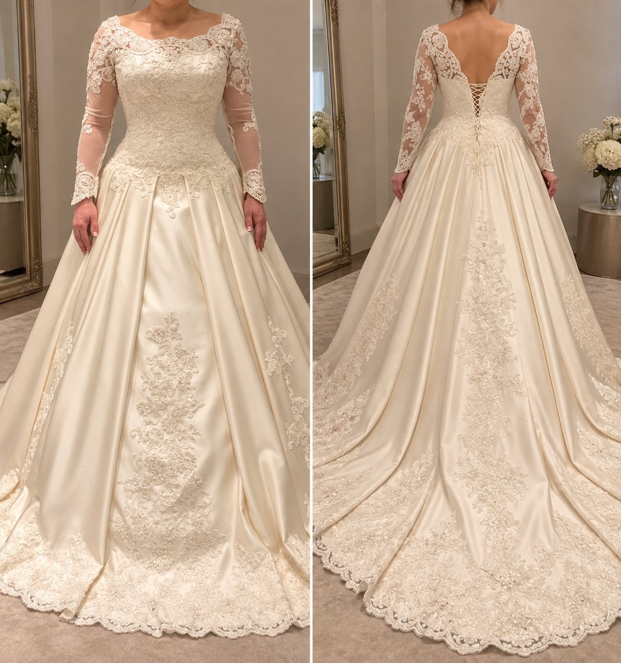 Luxe Trouwjurk Franse kant & Swarovski kristallen + sluier, Kleding | Dames, Ophalen of Verzenden, Trouwjurk