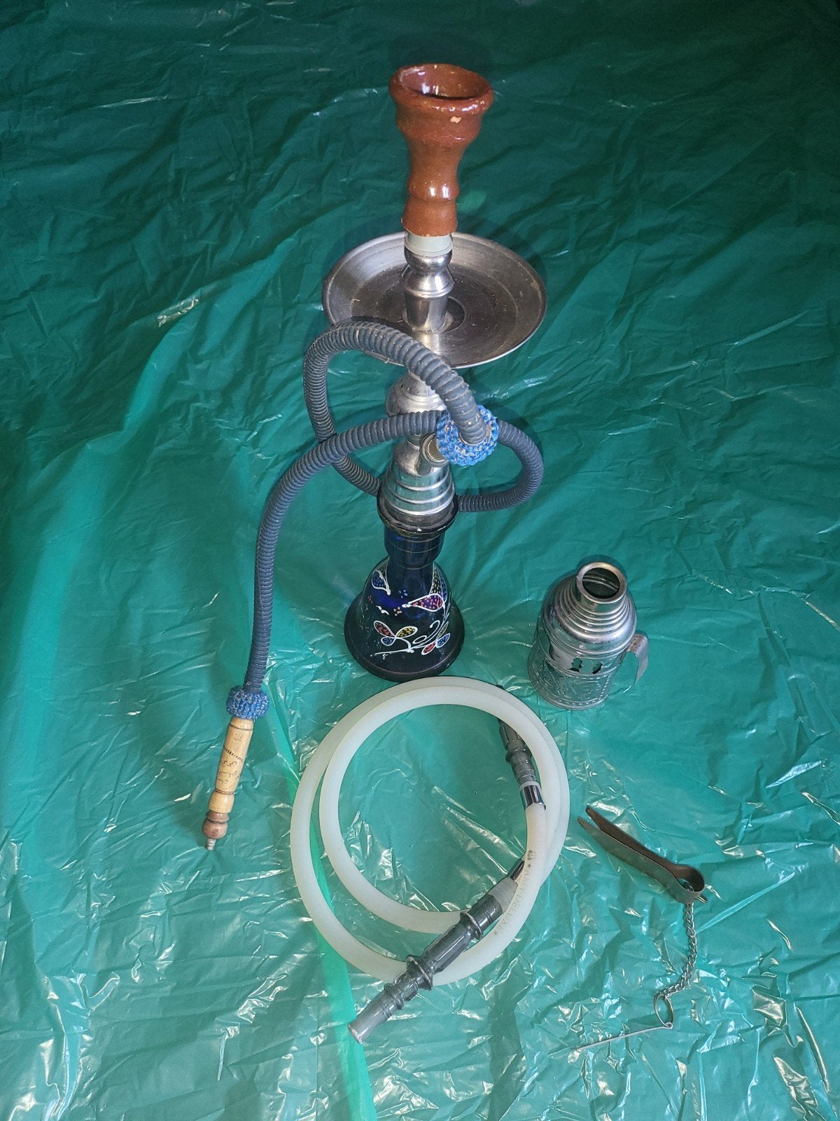 Grote waterpijp shisha met accessoires, Verzenden, Gebruikt