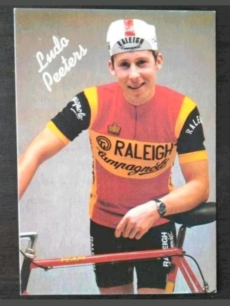 TI Raleigh kaart Ludo Peeters (jaren tachtig, Peter Post), Ophalen of Verzenden, Gebruikt, Overige sporten, Spelerskaart
