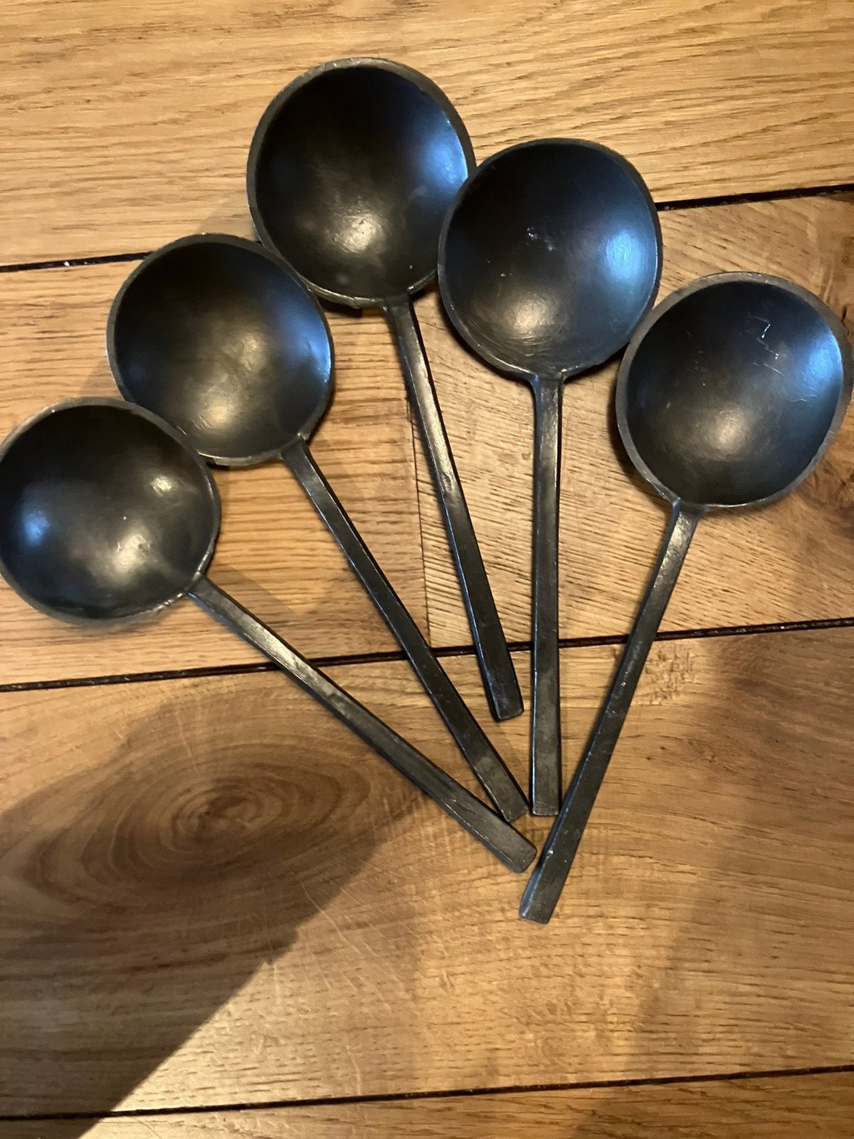 Donkere  ‘tinnen’ lepels, Ophalen of Verzenden