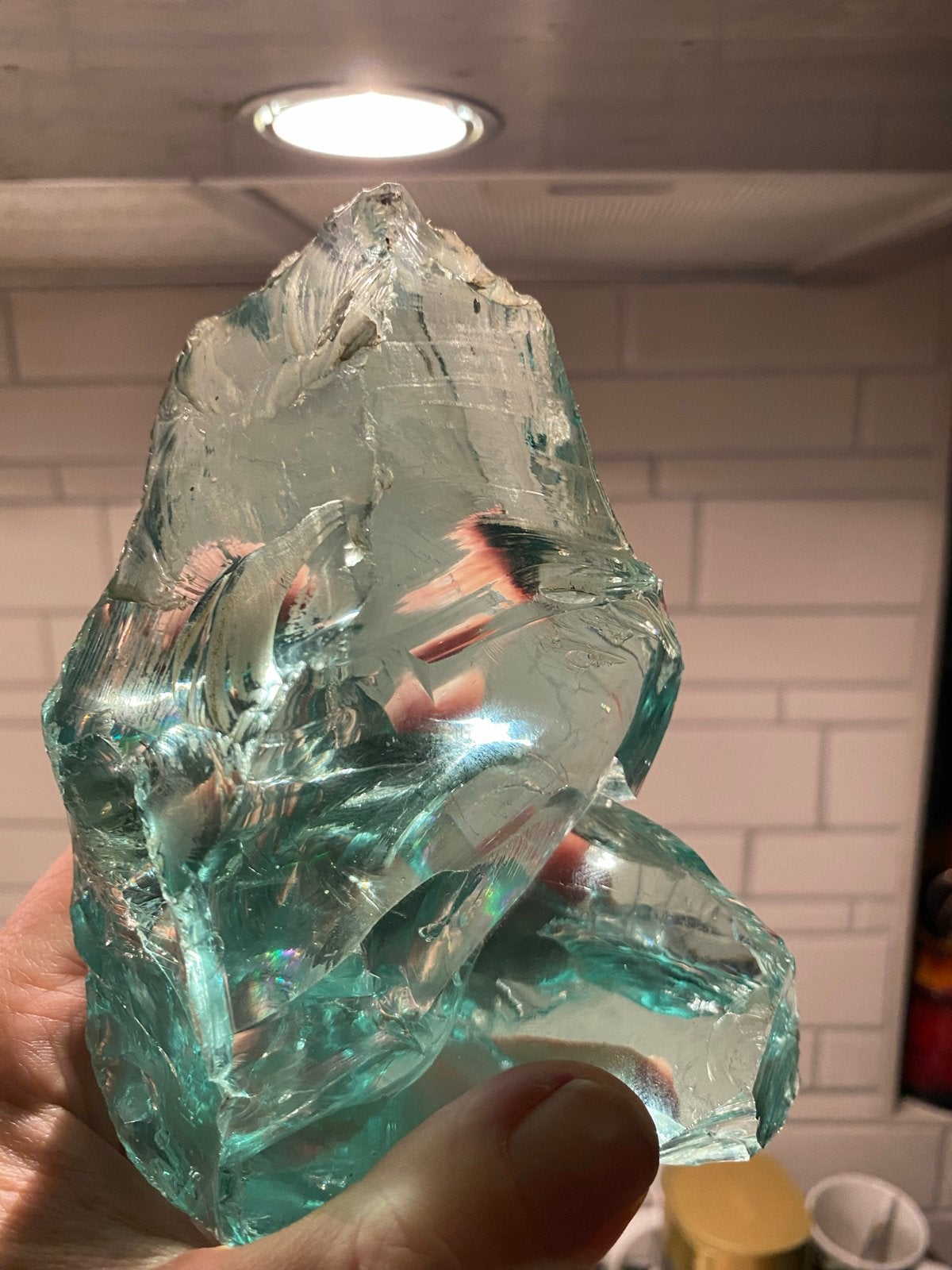 Grote decoratieve Andara kristal, groen/blauw, Ophalen of Verzenden