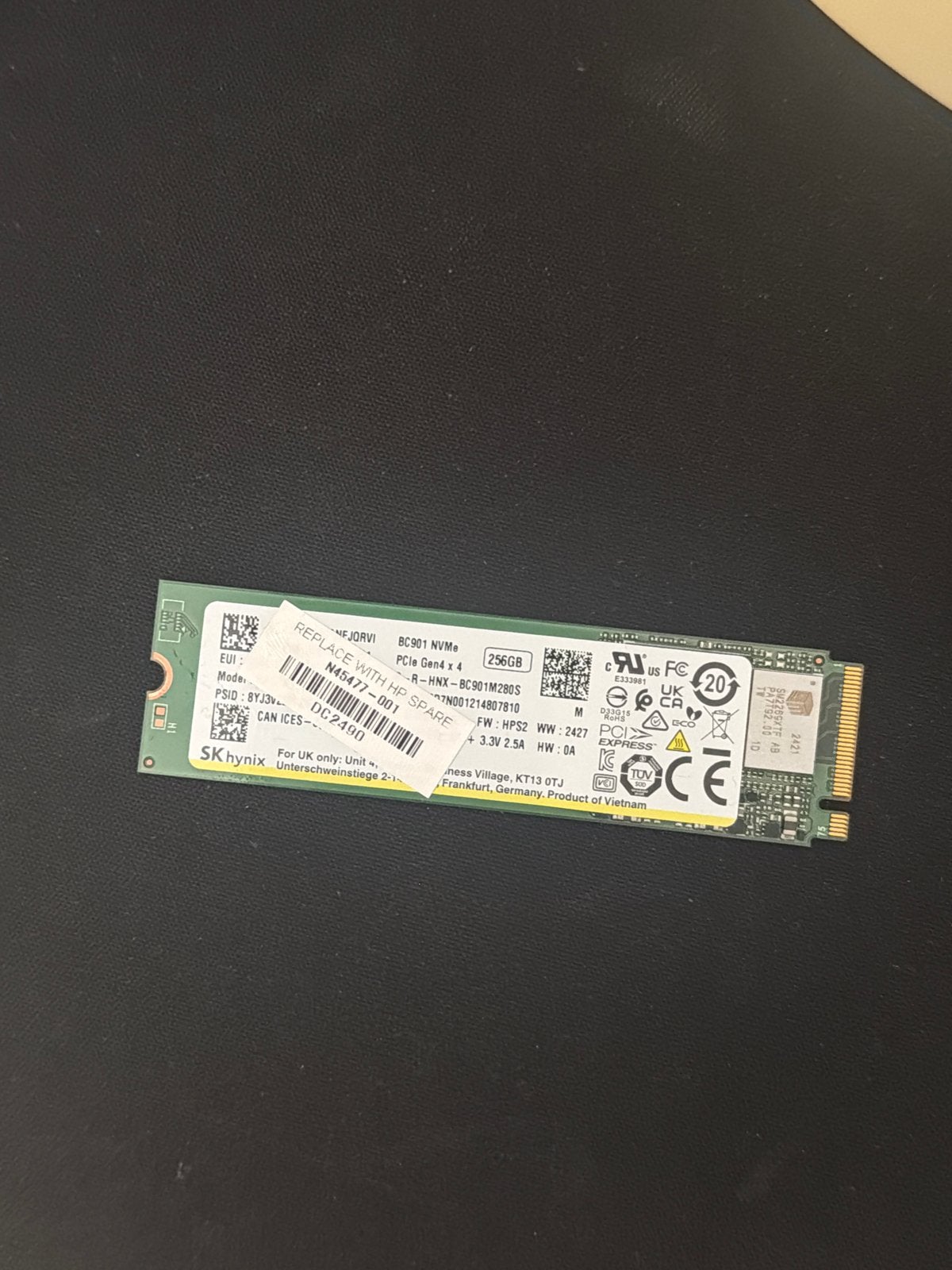 SK Hynix PCIe Gen4 SSD 256GB, Computers en Software, Harde schijven, Intern, SSD, Ophalen of Verzenden, Zo goed als nieuw