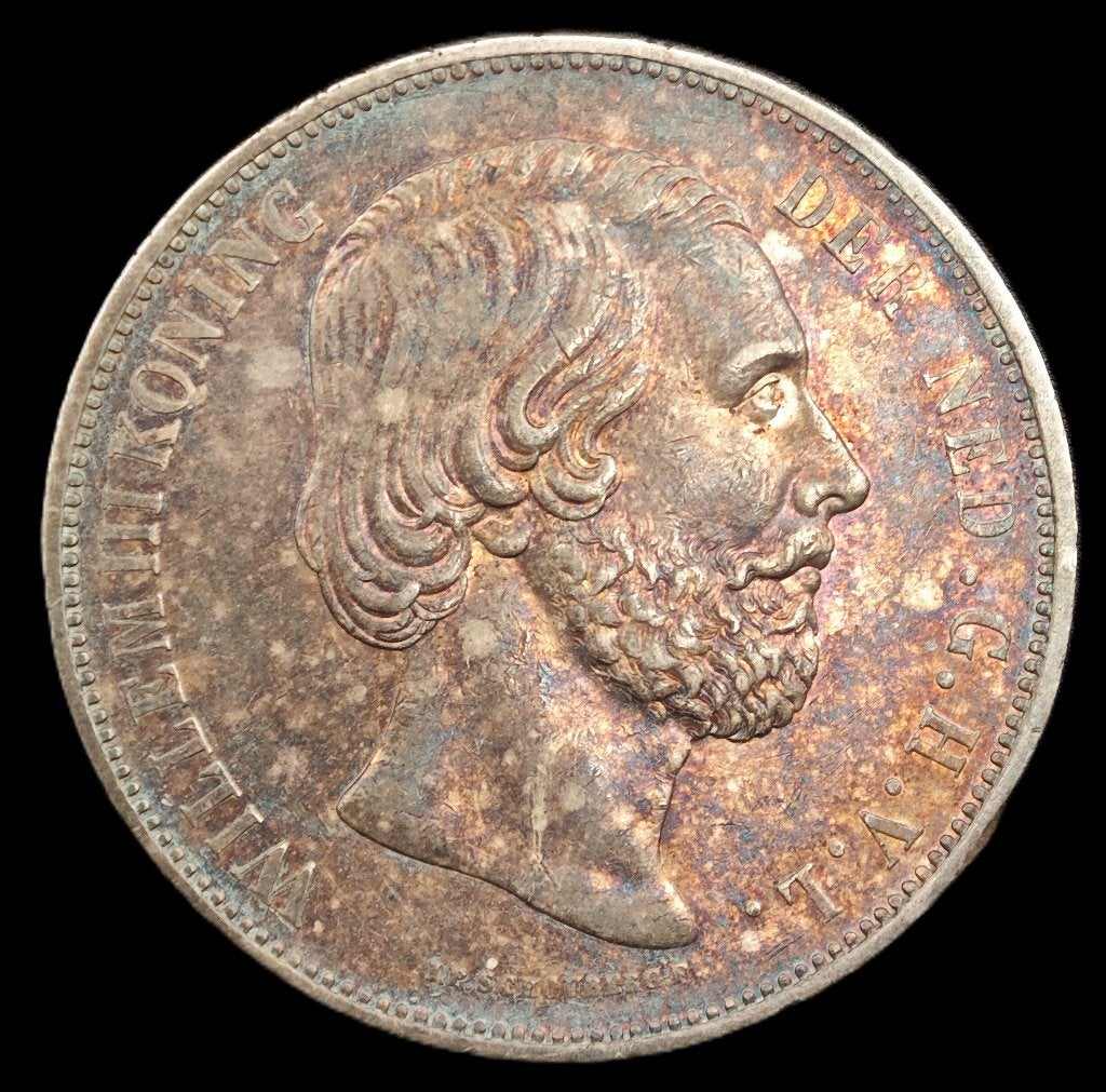 1867 Rijksdaalder Willem 3 Schitterend Patina, Koning Willem III, Zilver, Ophalen of Verzenden, Losse munt