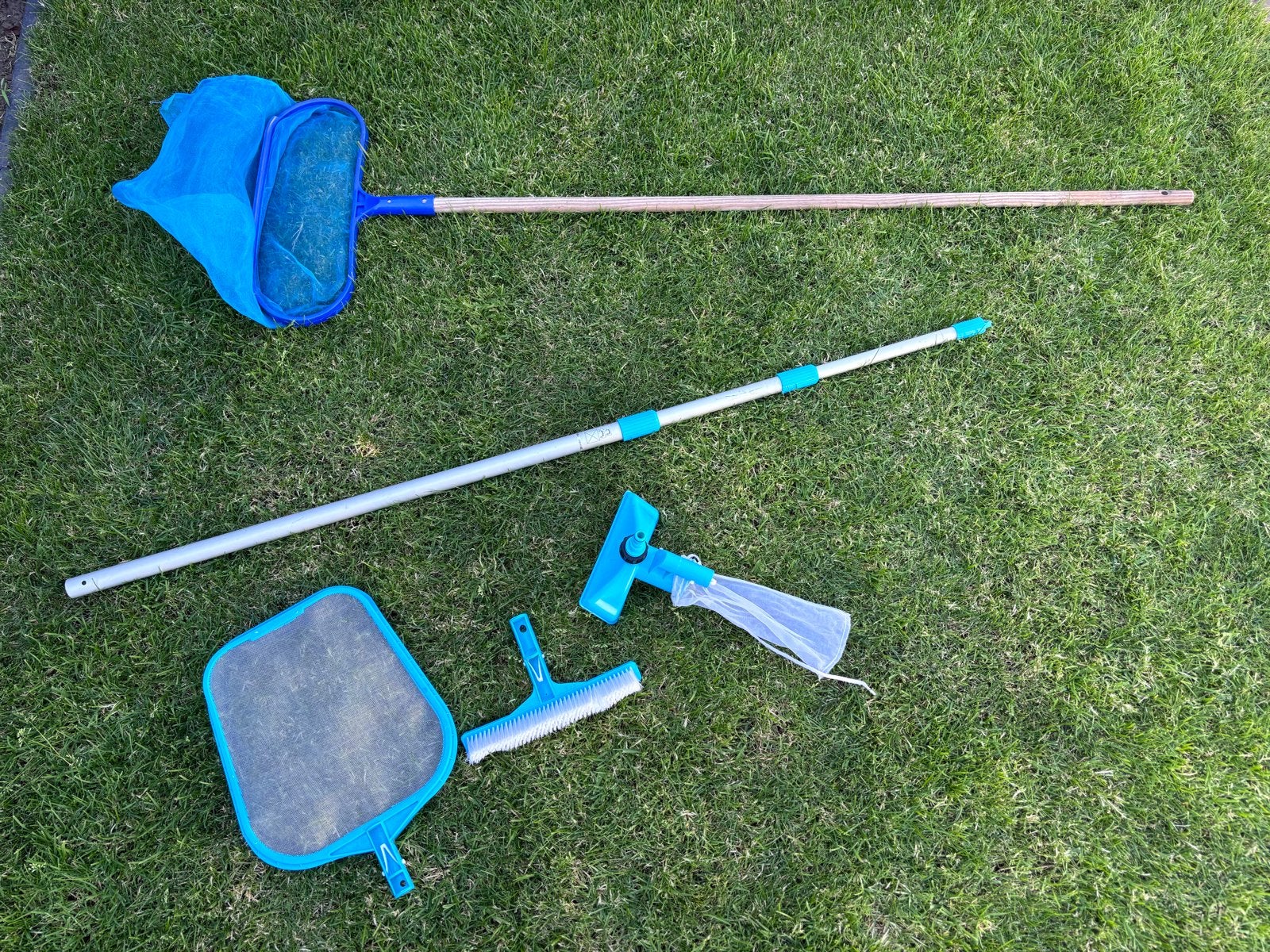 Zwembad schoonmaakset - schepnet, borstel, stofzuiger, Ophalen, Gebruikt, Overige typen