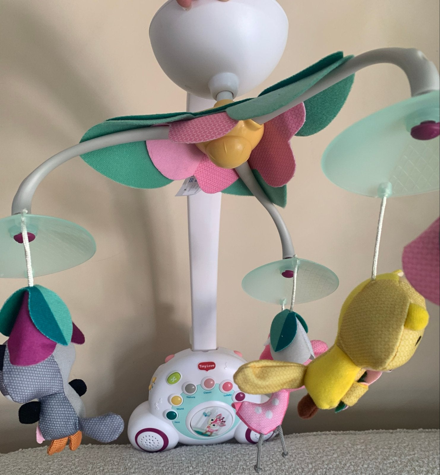 Tiny Love Mobiel met licht en geluid, Ophalen, Zo goed als nieuw, Mobiel, Met licht