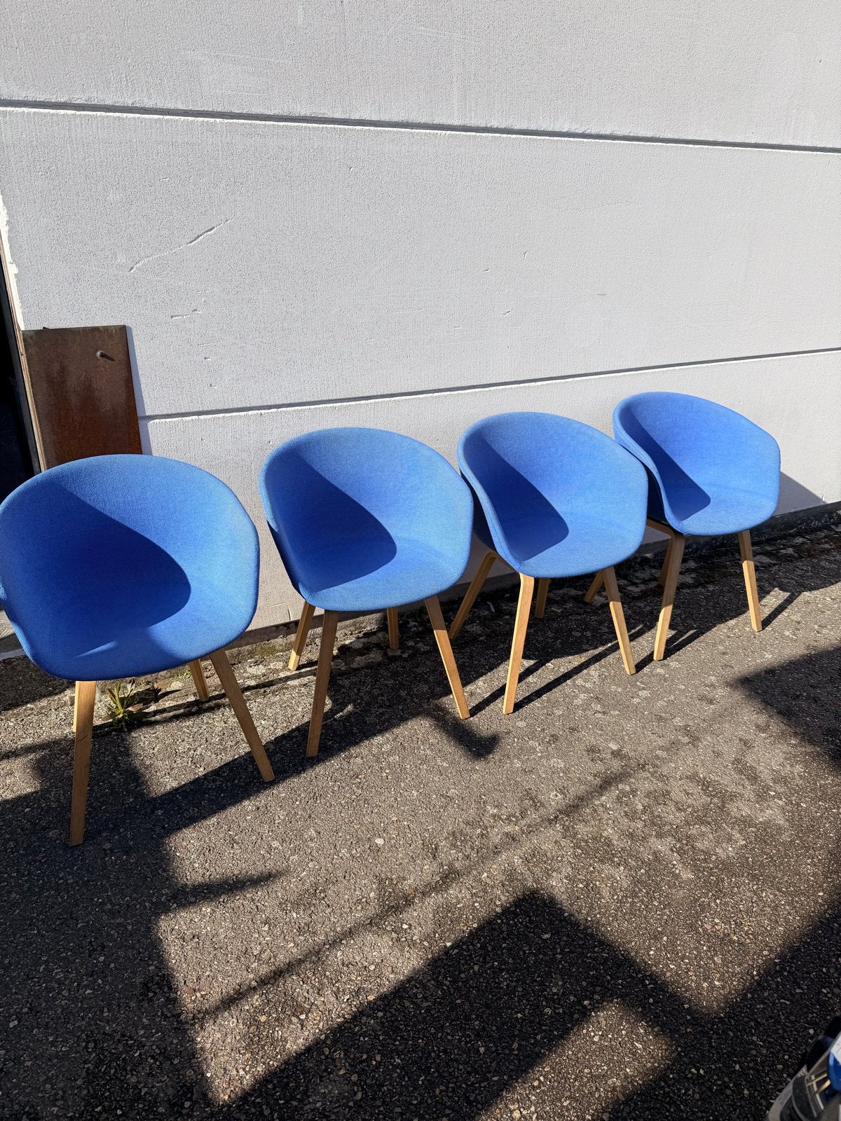 4x Hay About a Chair AAC23 stoel blauw gestoffeerd- Gebruikt, Gebruikt, Blauw, Ophalen of Verzenden, Vier