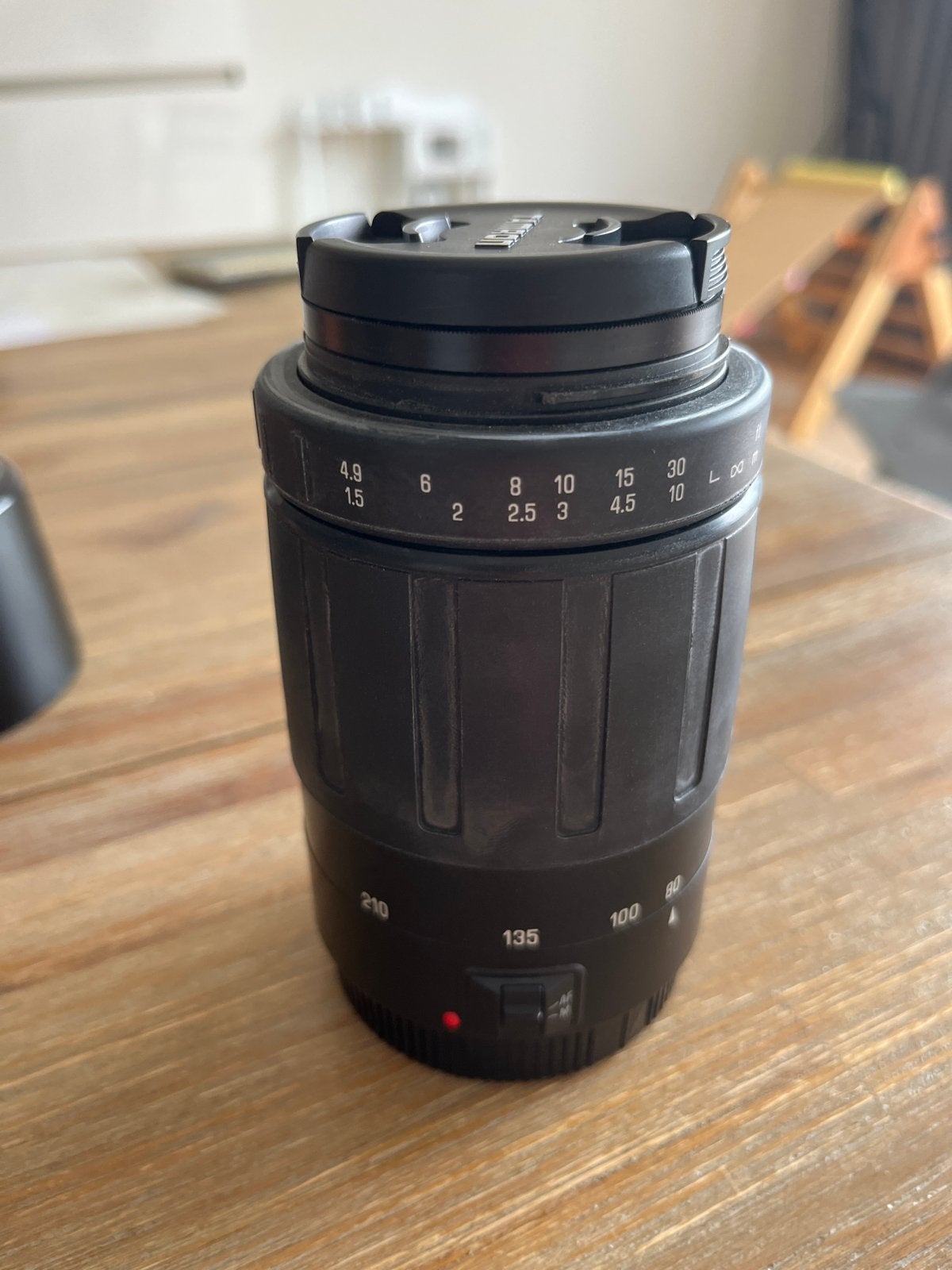 TAMRON AF 80-210mm f/4.5-5.6 lens met zonnekap, Autofocus, Tamron, Telelens, Ophalen of Verzenden