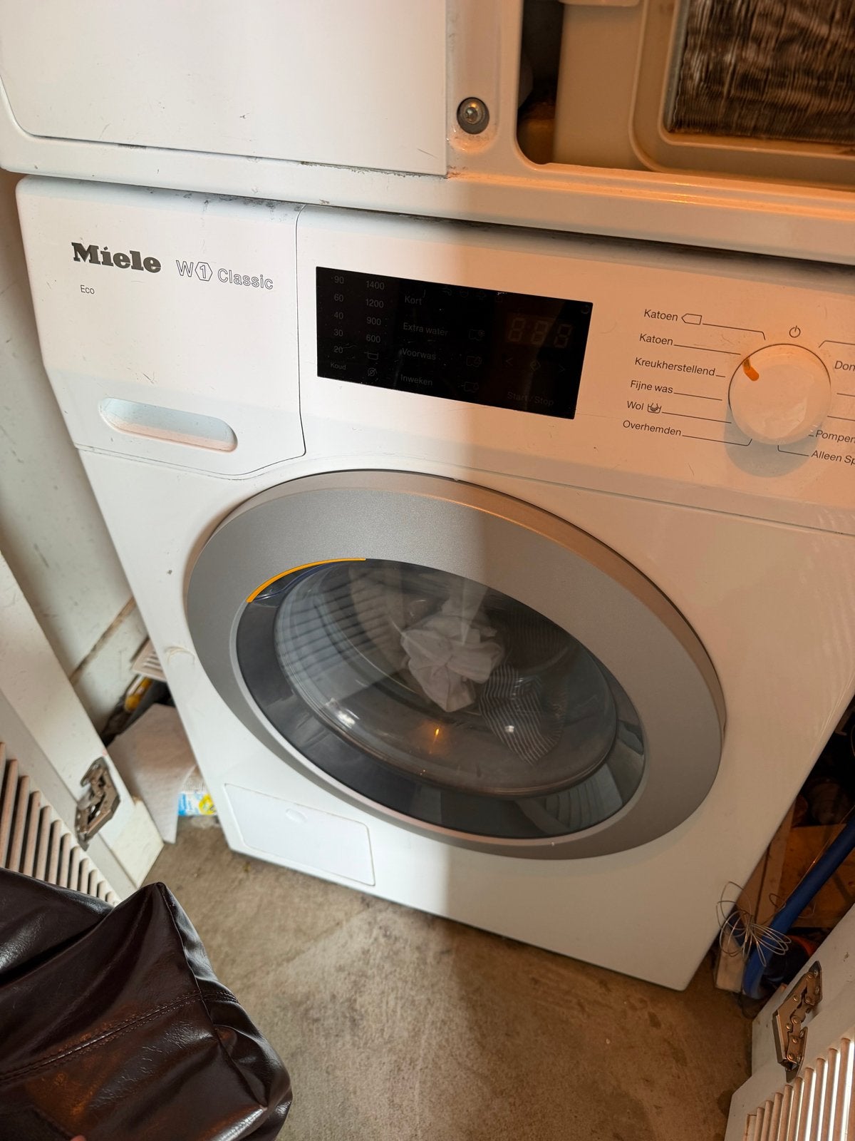 Miele W1 Classic Eco Wasmachine, Ophalen, Gebruikt, 85 tot 90 cm, 1200 tot 1600 toeren