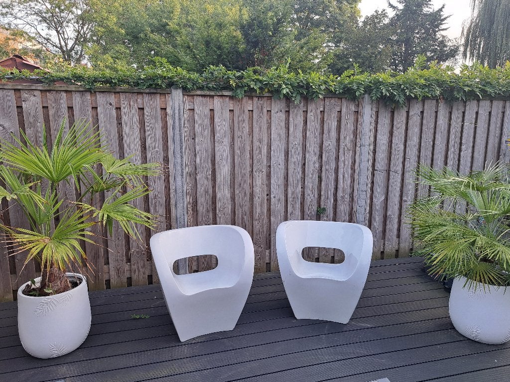 2 Witte Ron Arad Design Stoelen, Ophalen, Kunststof, Gebruikt, Twee