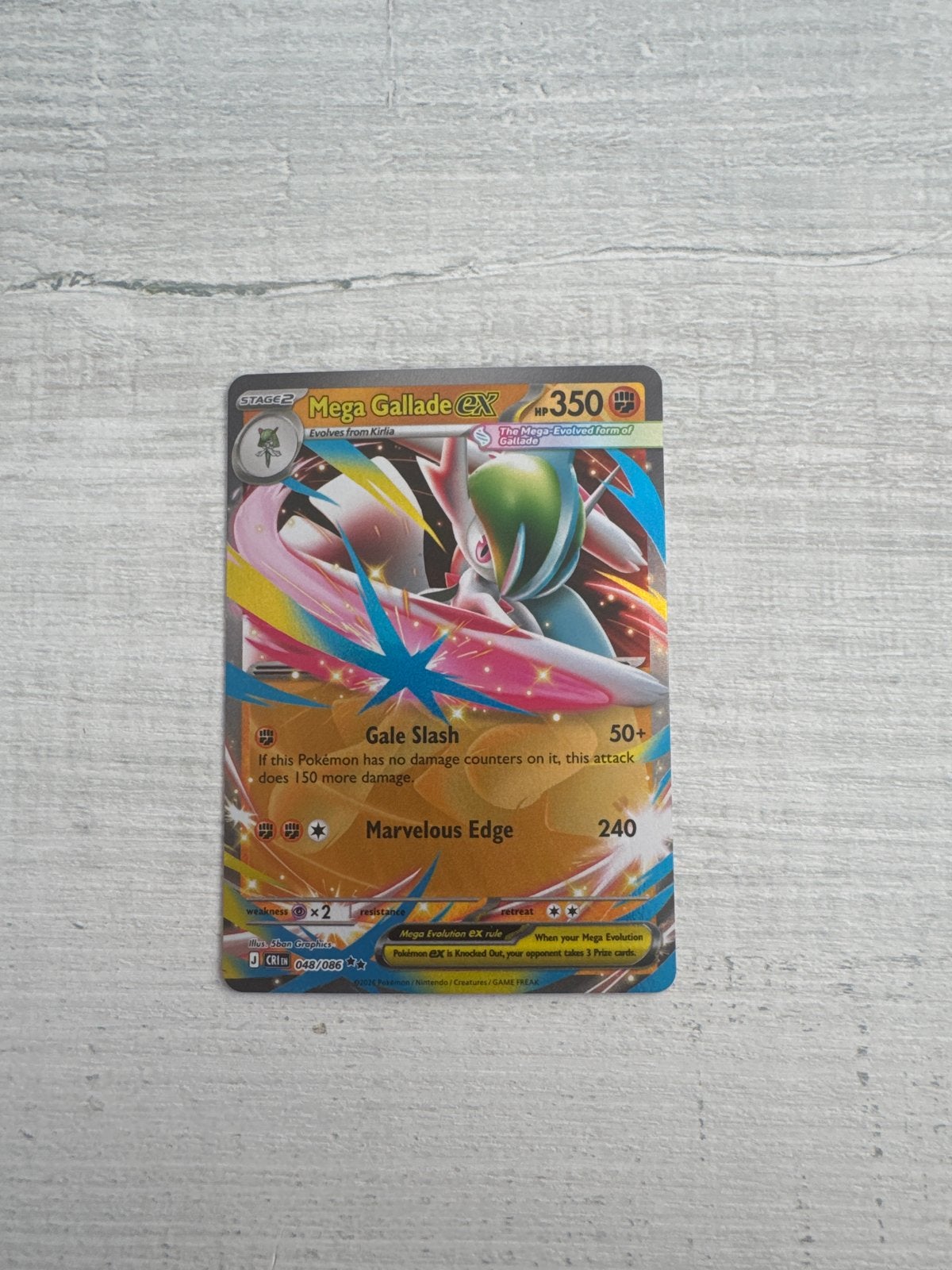 Mega Gallade EX Pokémon Kaart - Zeldzaam, Ophalen, Zo goed als nieuw, Losse kaart, Foil