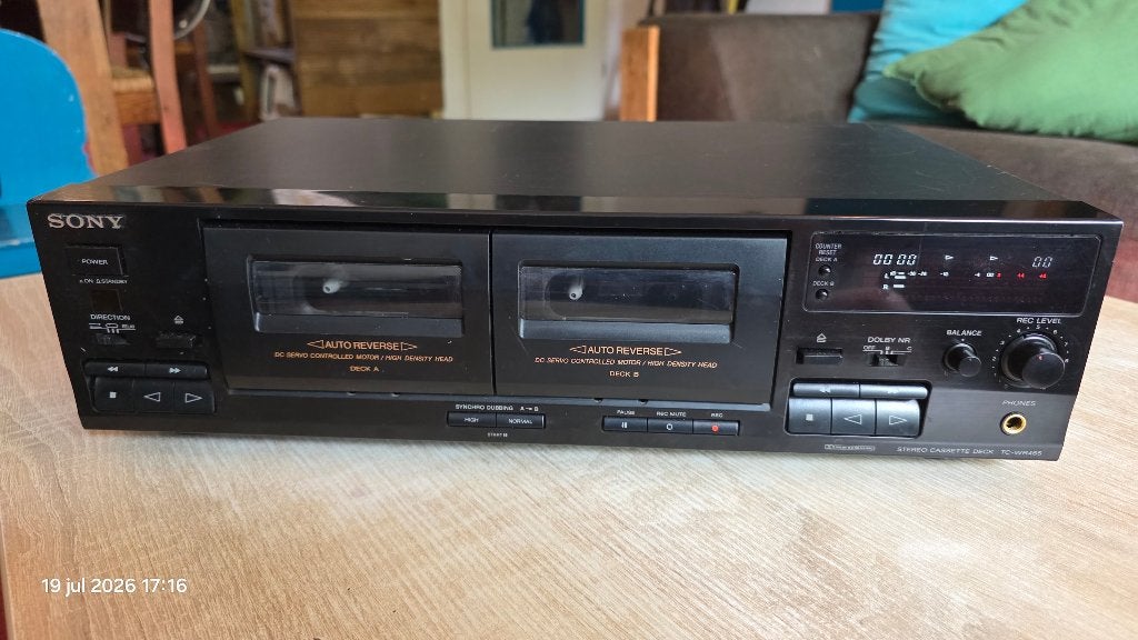 Sony Dubbel Cassettedeck TC-WR465, Verzenden, Dubbel, Sony, Tiptoetsen