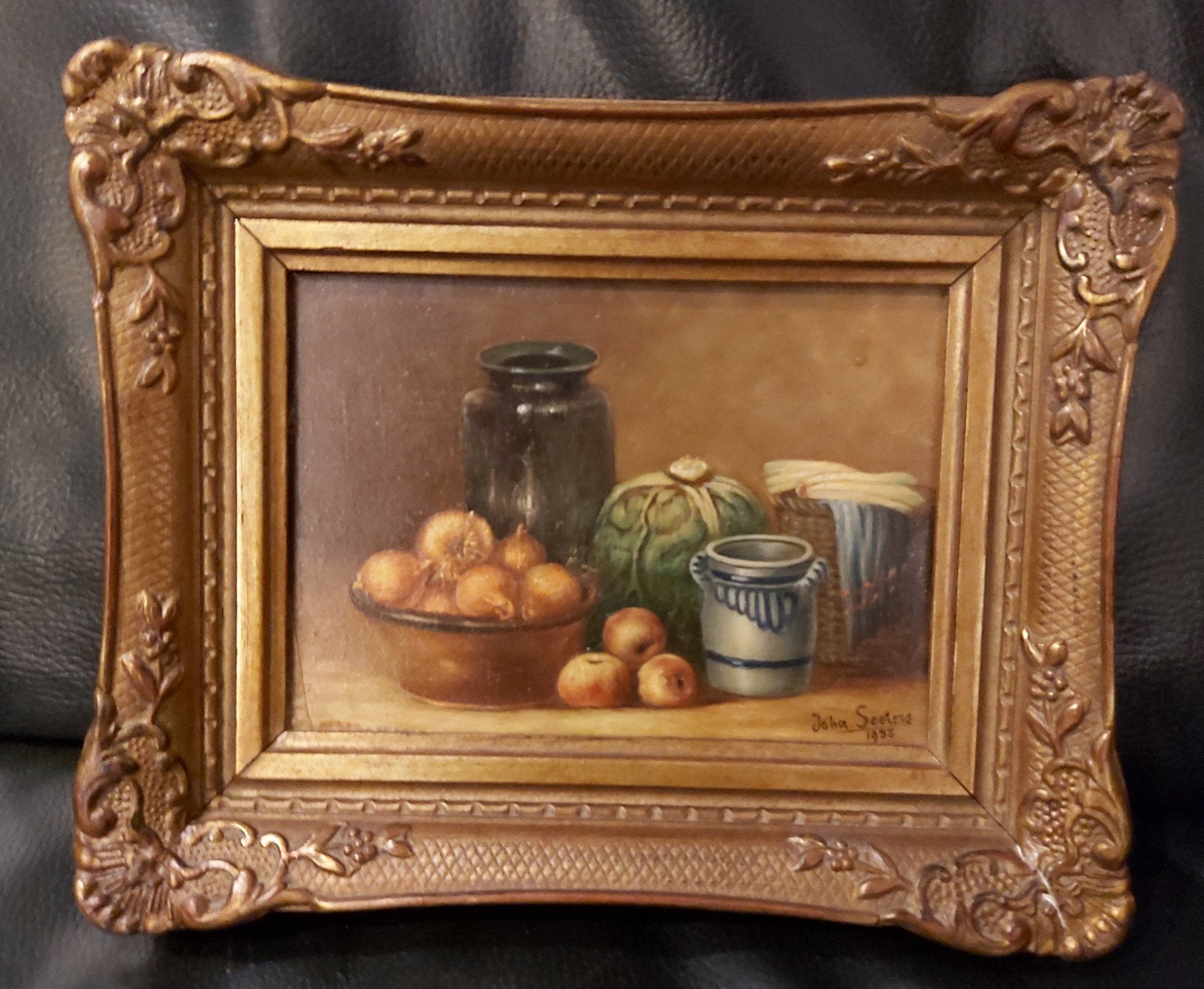 Johanna Soeters stilleven met lijst 1955, Antiek en Kunst, Ophalen, Paneel, Bijzondere lijst, Stilleven