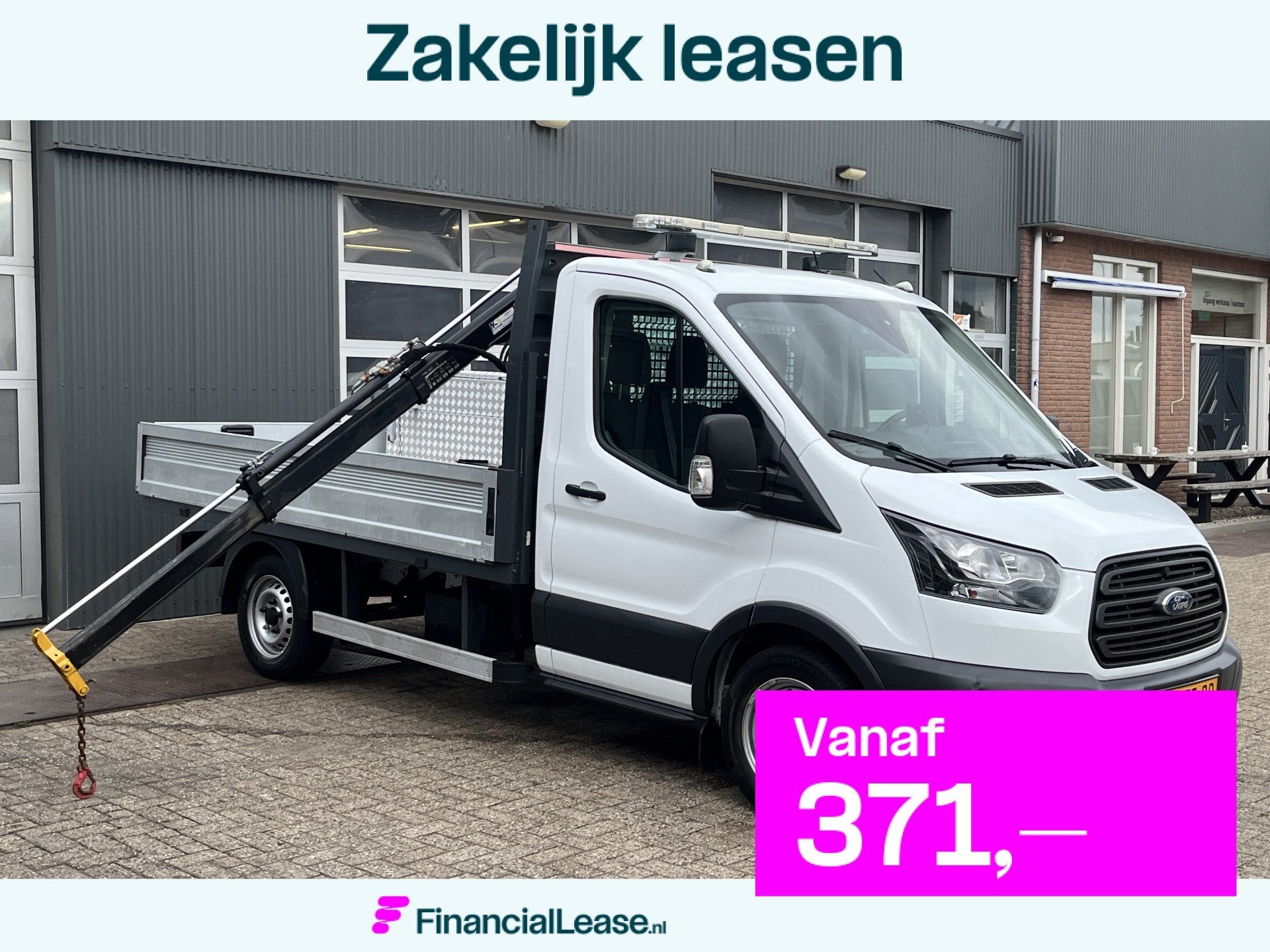 Ford Transit 310 2.0 TDCI Hiab Laadkraan Euro 6 Bpm vrij Air, Voorwielaandrijving, 4 cilinders, Wit, Origineel Nederlands