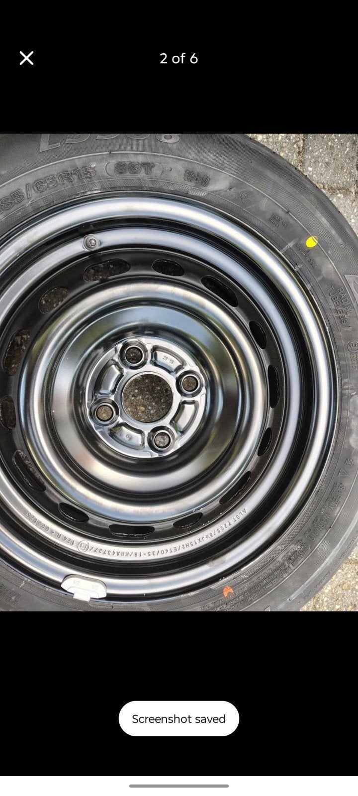 New tyre with rim, Ophalen