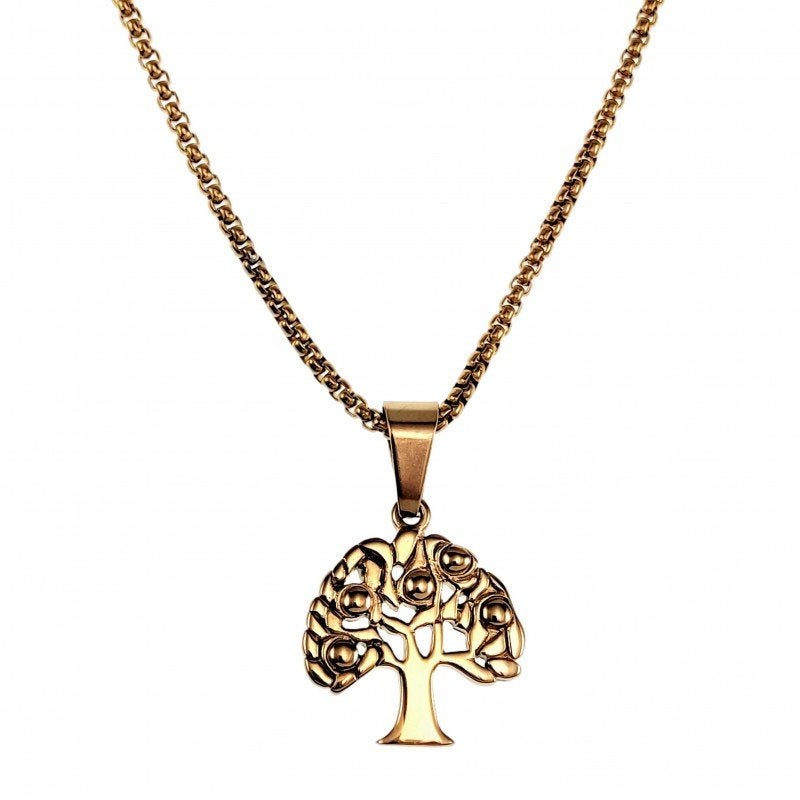 60cm x 3mm Jasseron Ketting Levensboom Hanger Unisex Verguld, Birgitta-Gracht 33, 6465 EL Kerkrade, Nederland, Verzenden, Nieuw