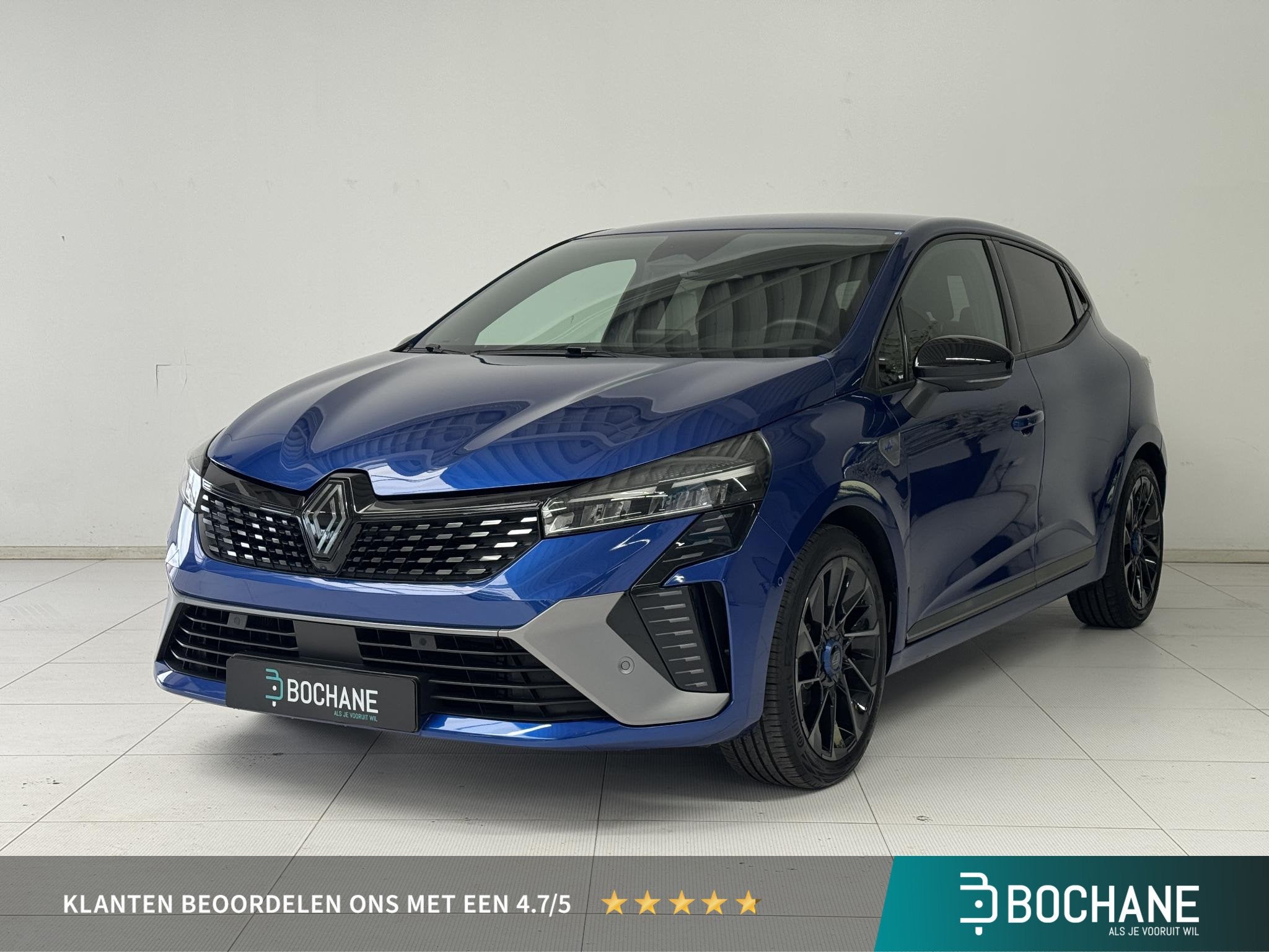 Renault Clio 1.6 E-Tech Full Hybrid 145 Esprit Alpine | 360, Gebruikt, Met garantie (alle), Blauw, Leder en Stof