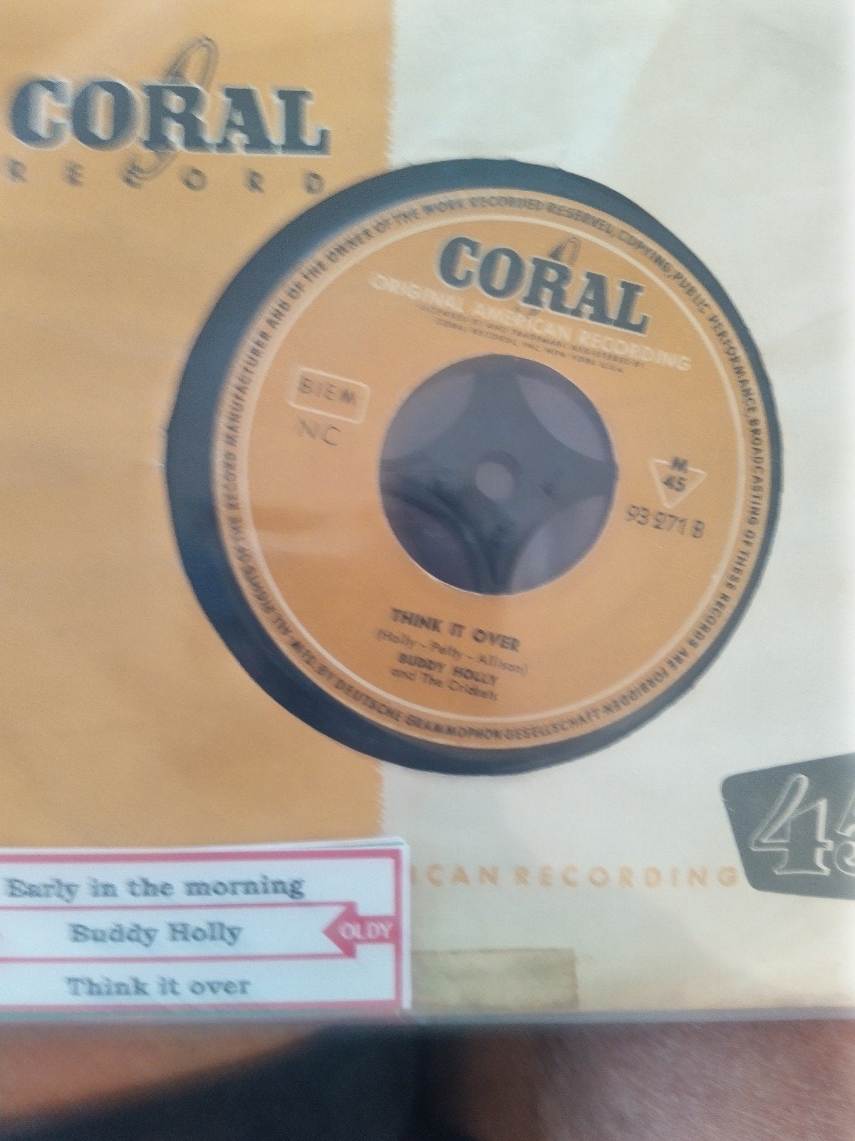Buddy Holly - Early in the Morning / Think It Over (Vinyl), Cd's en Dvd's, Vinyl Singles, Gebruikt, 7 inch, Ophalen of Verzenden