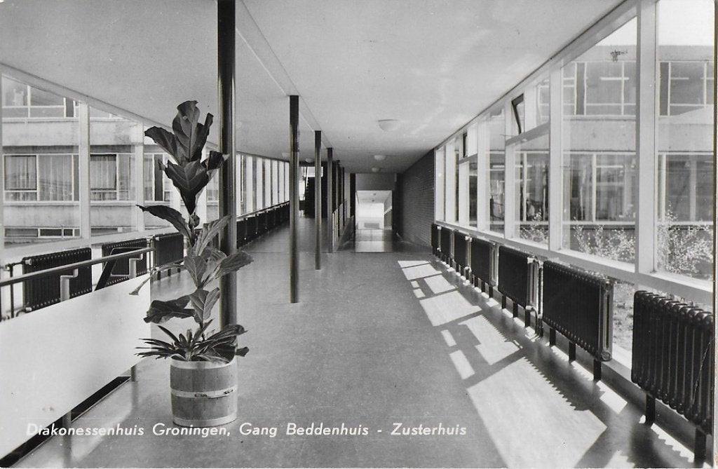 Groningen diakonessenhuis gang oude ansichtkaart ( a2499 ), Ophalen of Verzenden, 1920 tot 1940, Gelopen, Groningen
